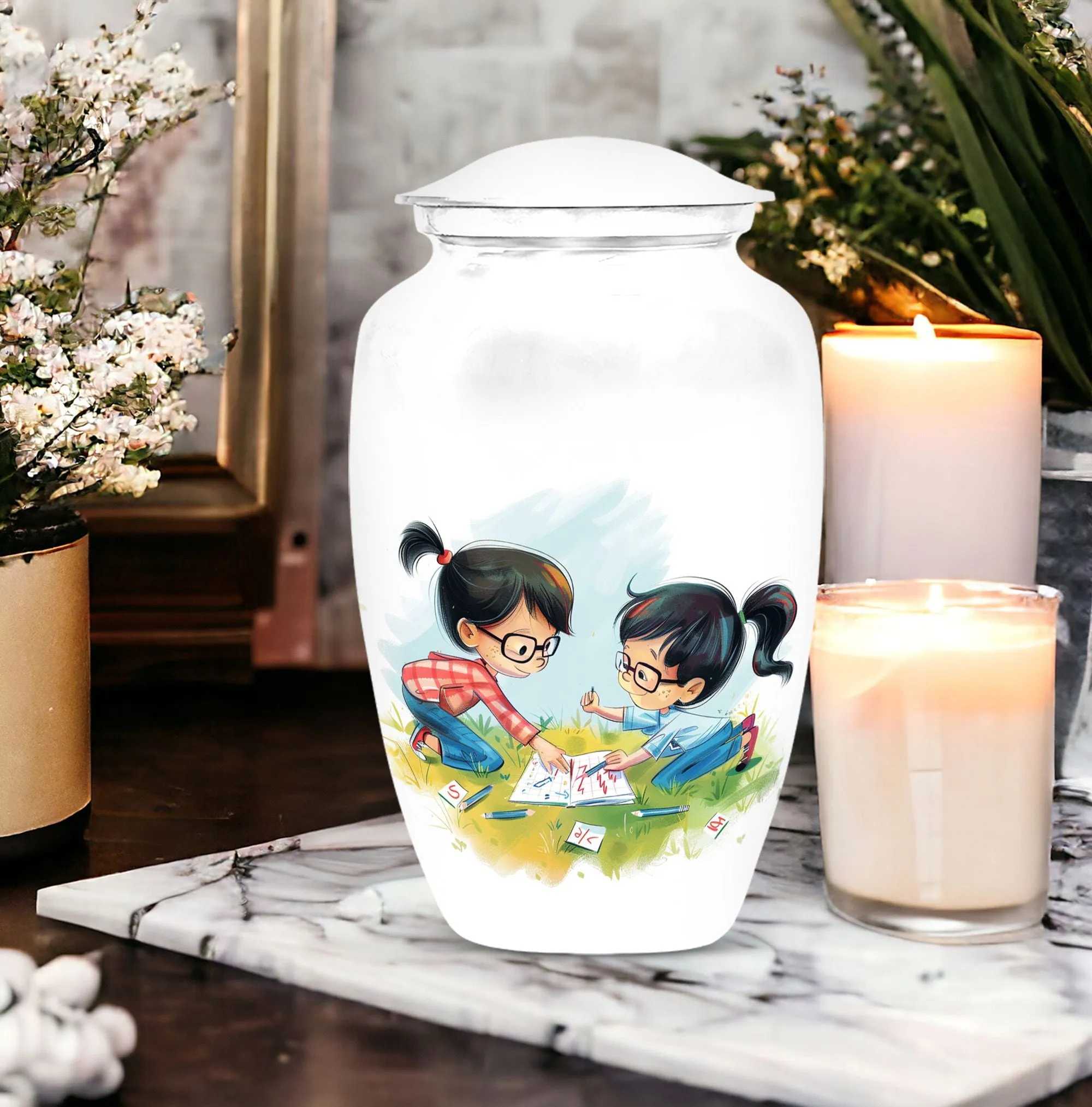 Brother and Sister Memorial Medium Urn,