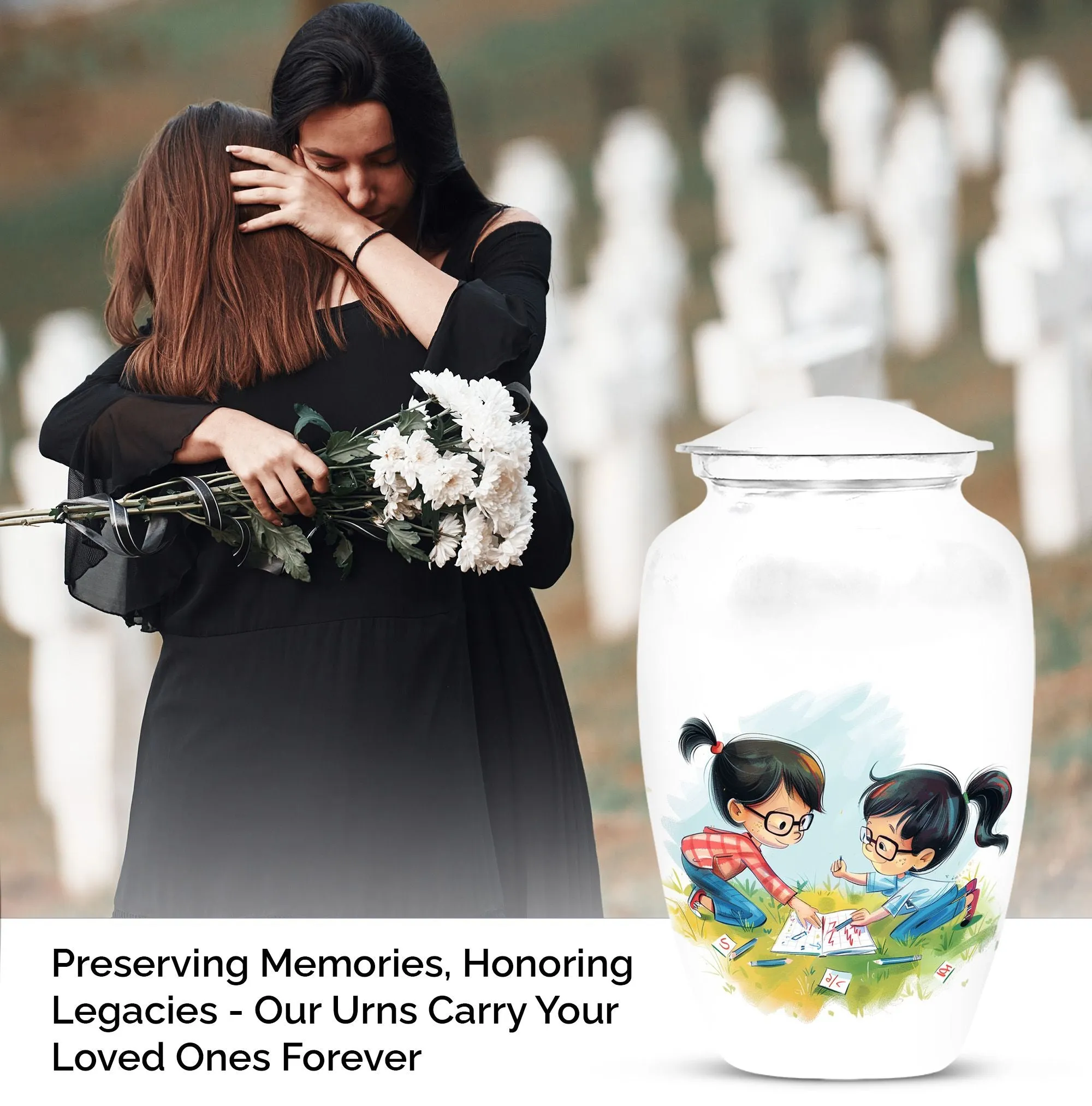 Brother and Sister Memorial Medium Urn,