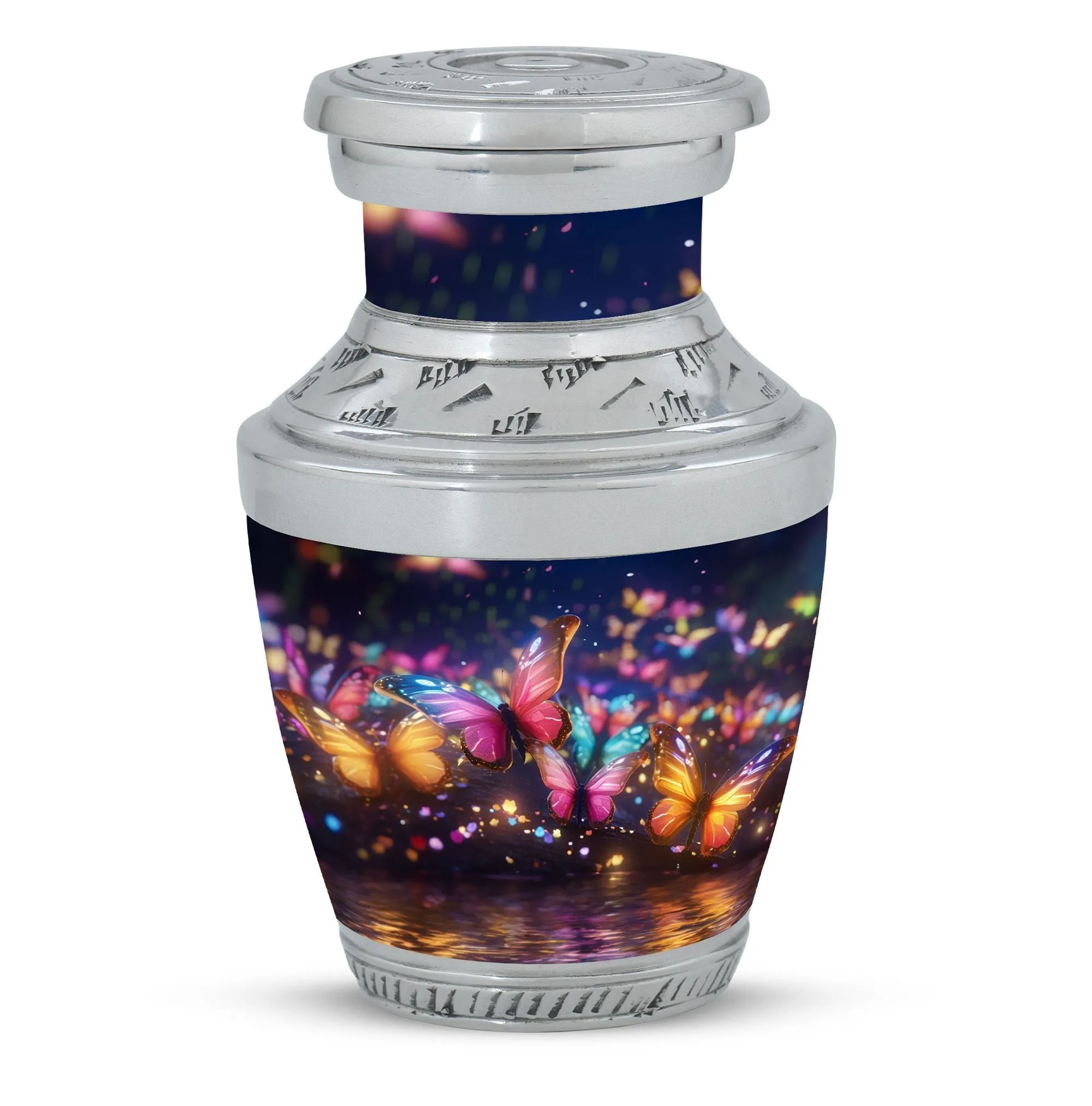 Butterflies in Forest Cremation Tribute: Timeless Memorial Urn
