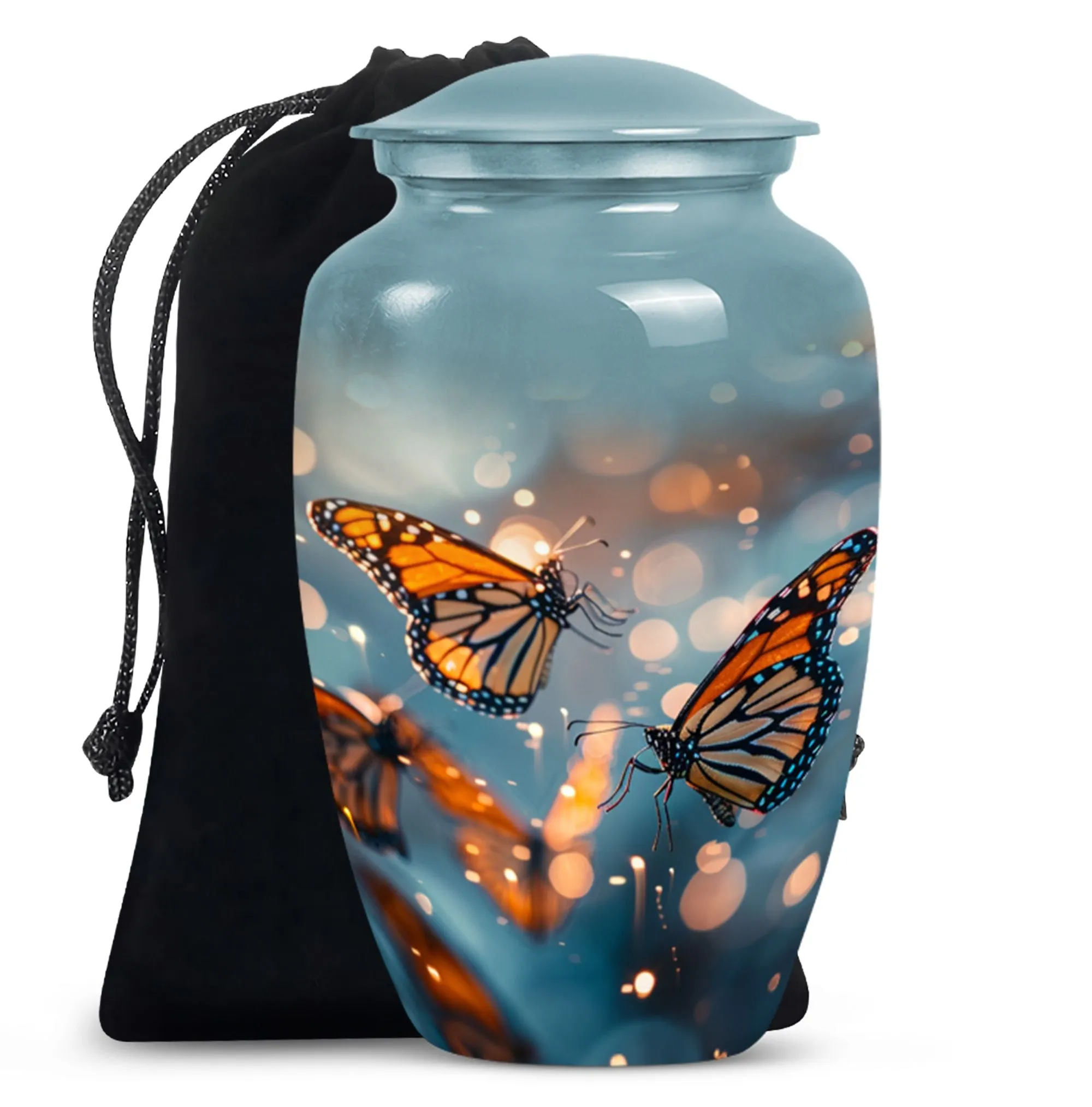 Butterfly Ascendance: Abstract-Themed Large Memorial Human Urn