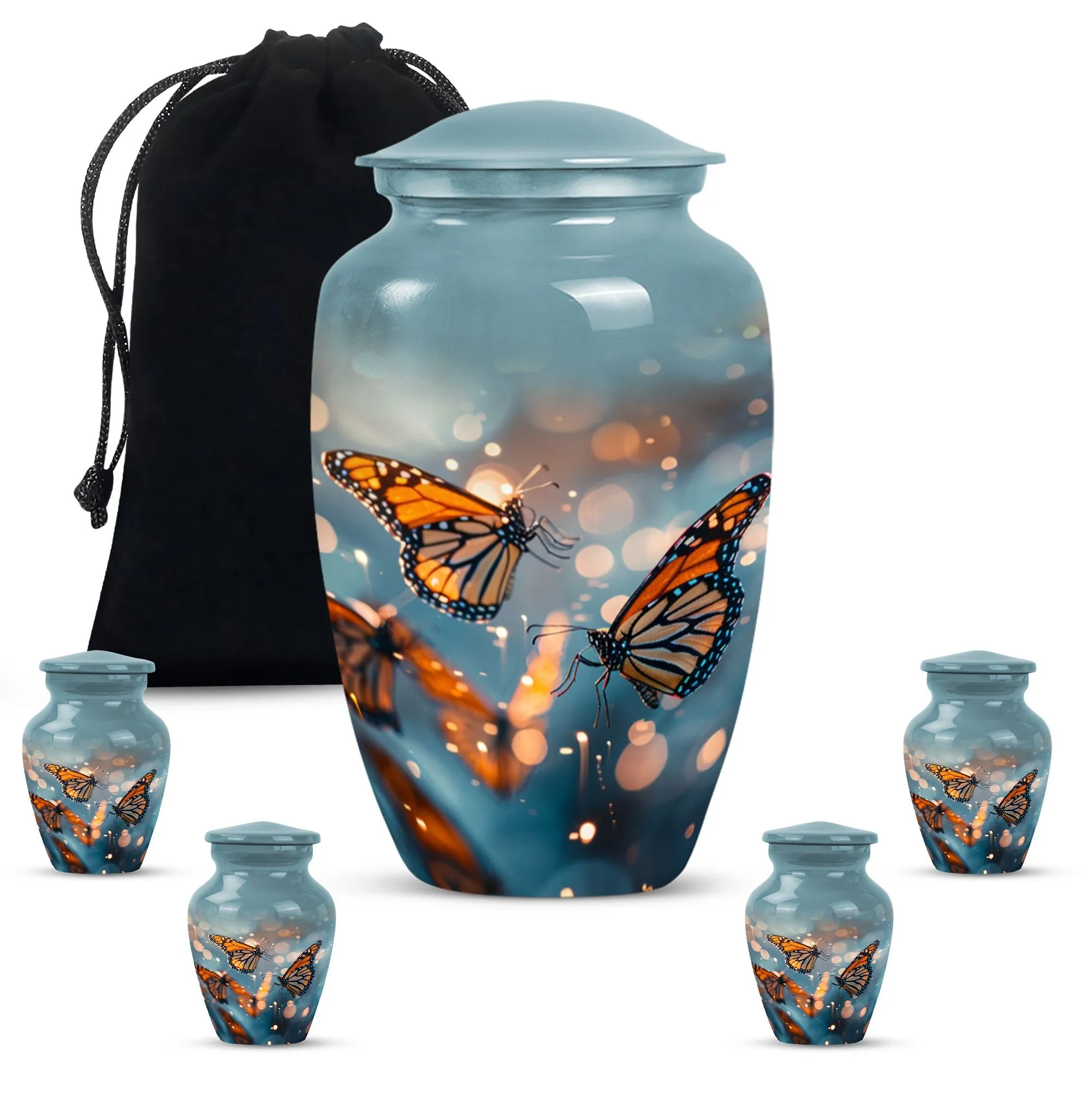 Butterfly Ascendance: Abstract-Themed Large Memorial Human Urn