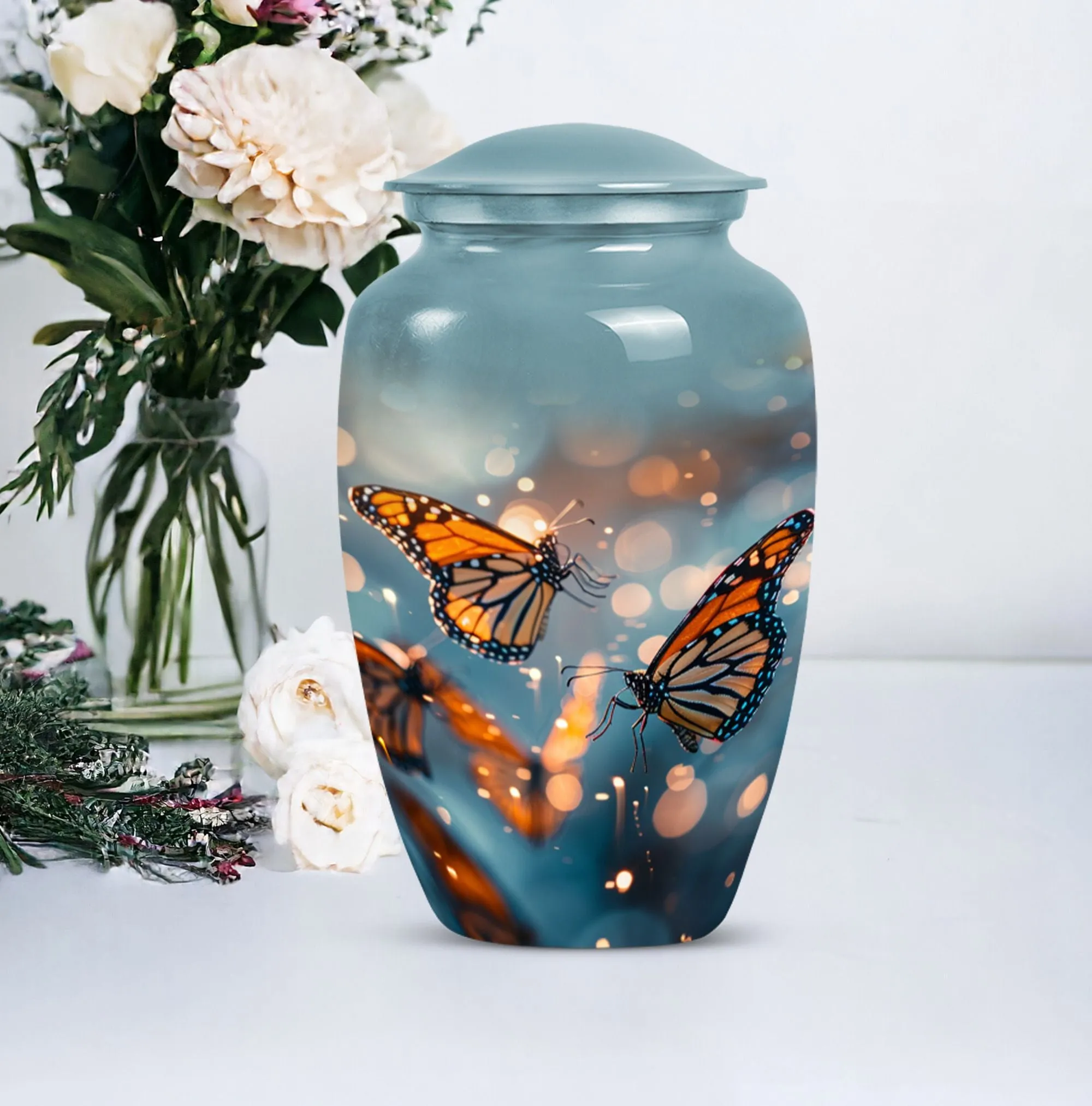 Butterfly Ascendance: Abstract-Themed Large Memorial Human Urn
