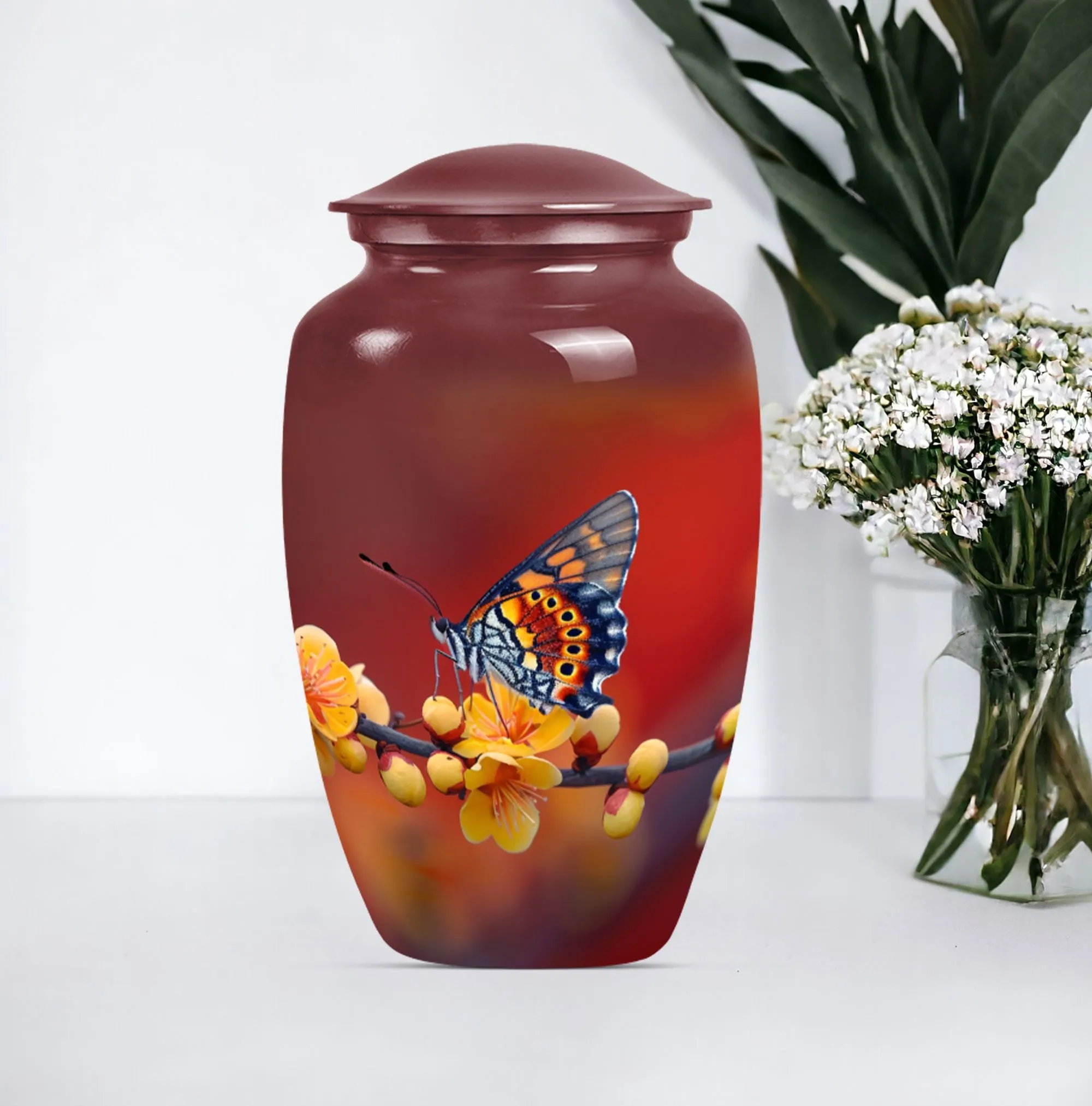Butterfly Blossom Tribute: Cremation Urn for Human Ashes