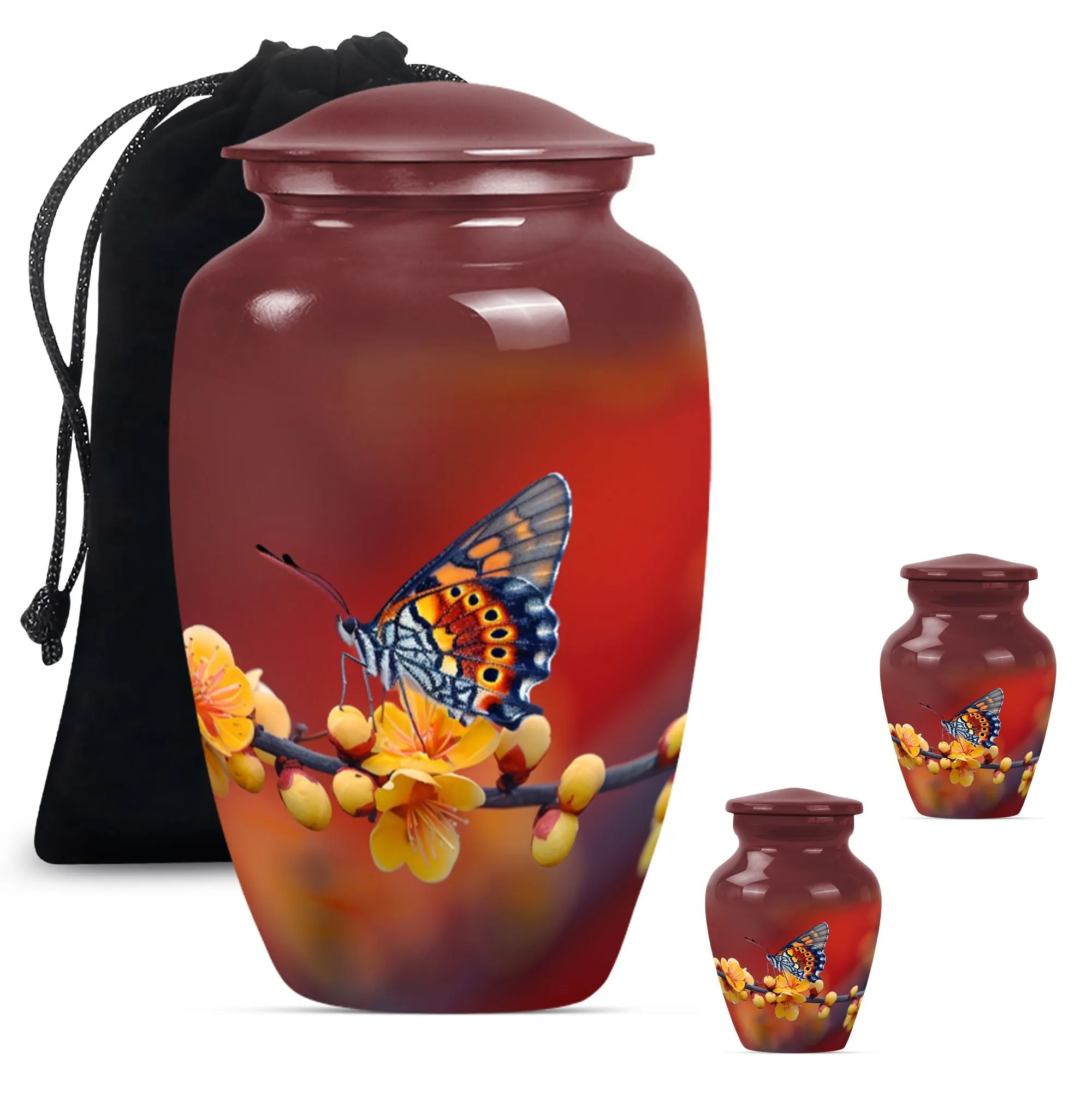 Butterfly Blossom Tribute: Cremation Urn for Human Ashes