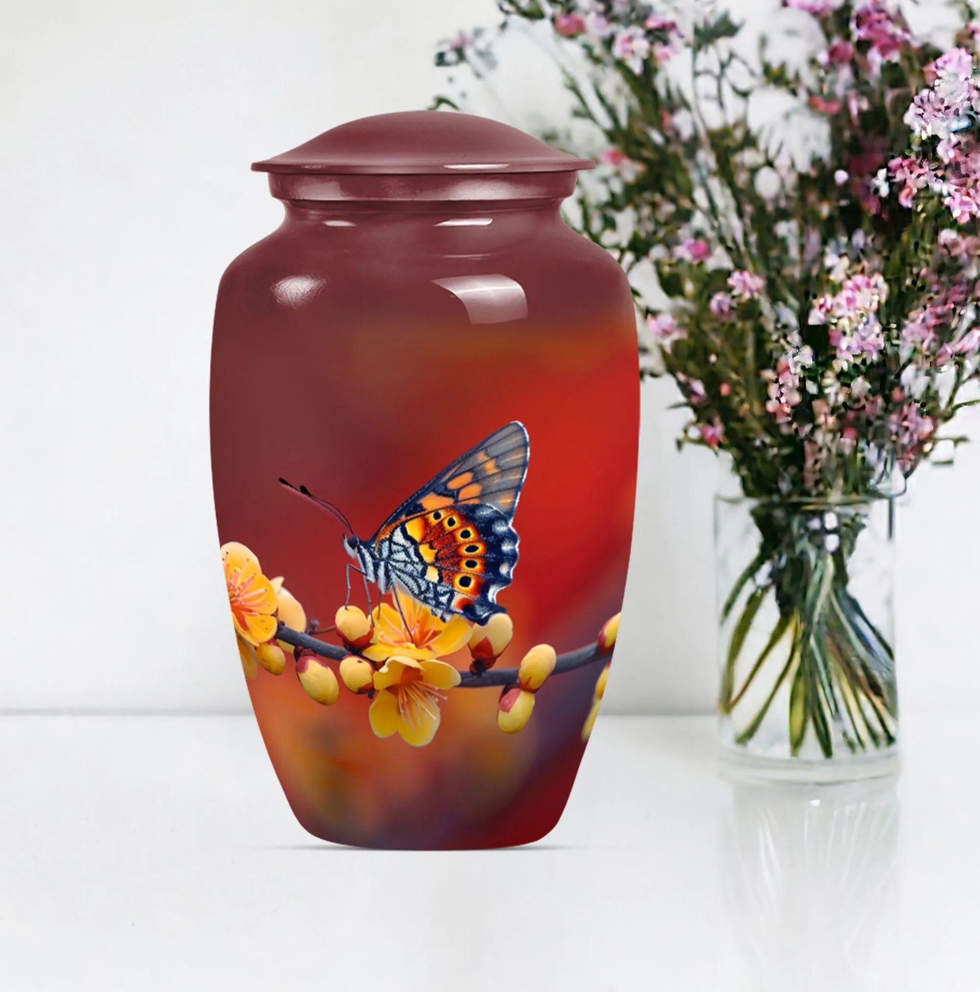 Butterfly Blossom Tribute: Cremation Urn for Human Ashes