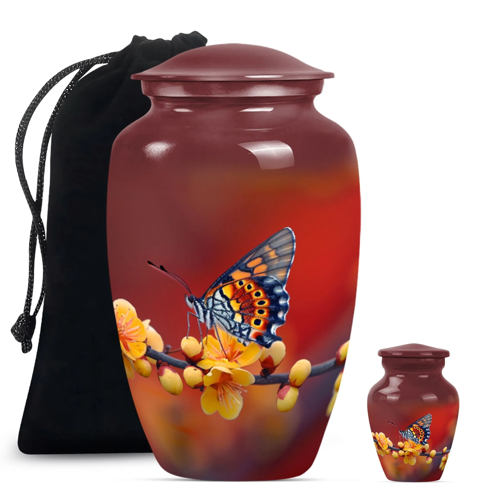 Butterfly Blossom Tribute: Cremation Urn for Human Ashes