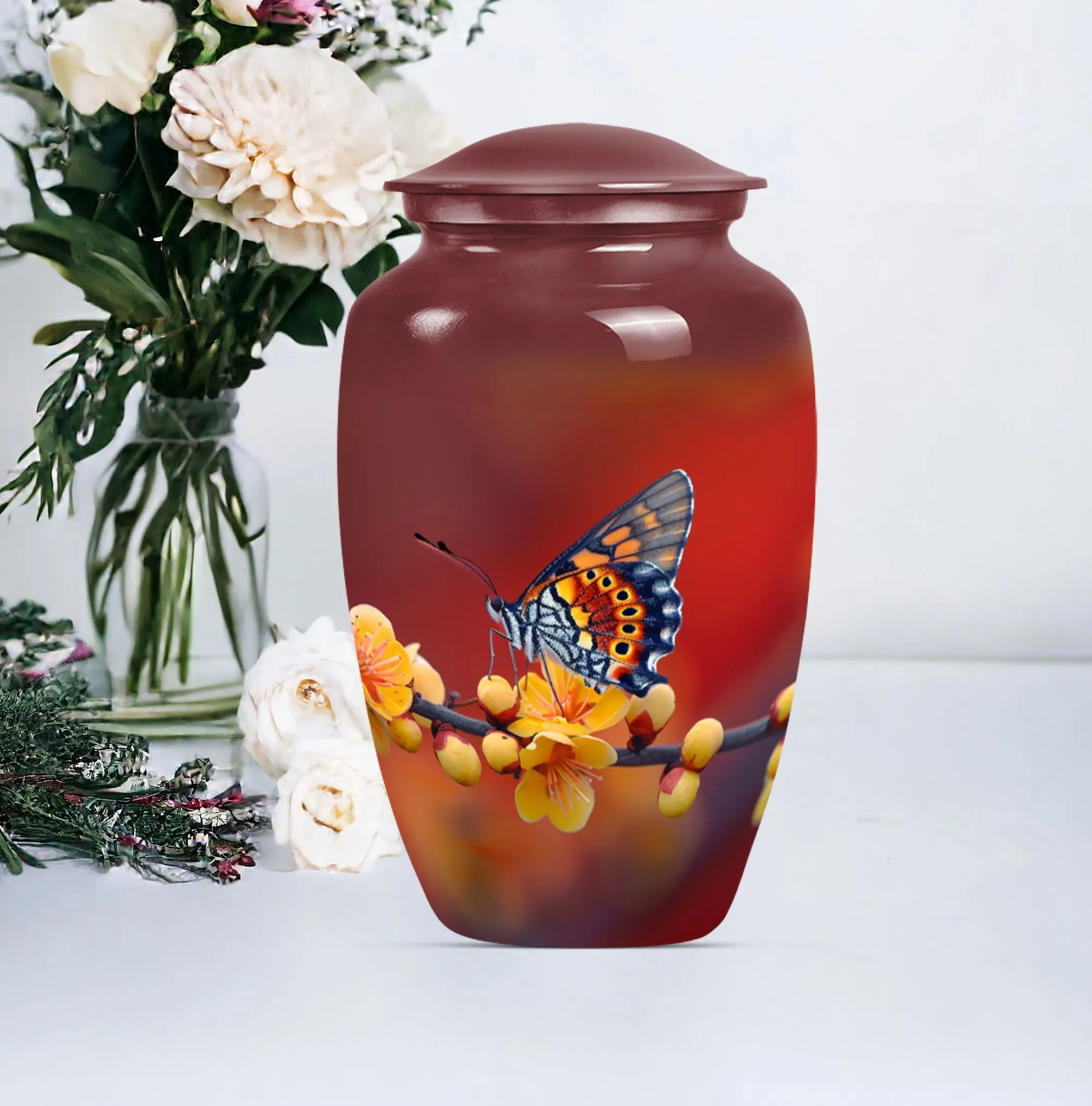 Butterfly Blossom Tribute: Cremation Urn for Human Ashes