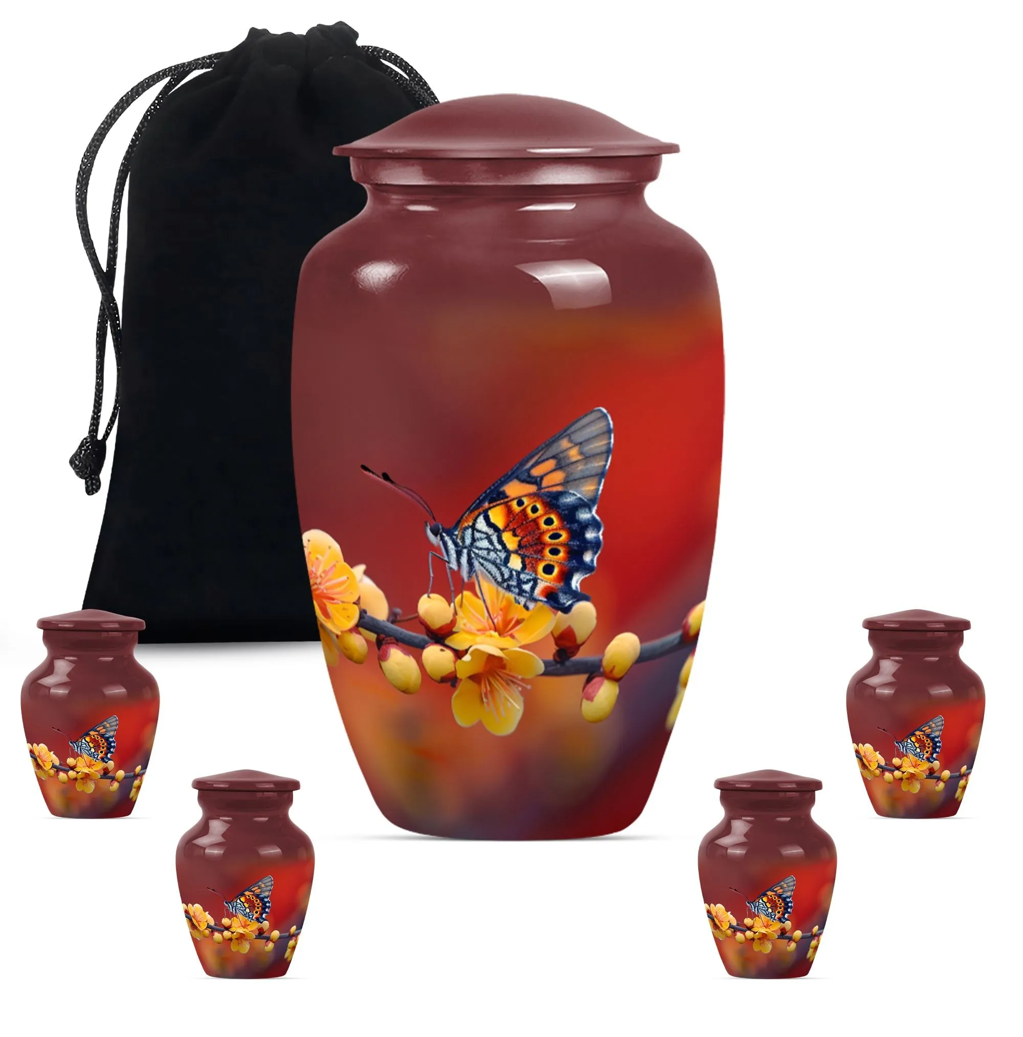Butterfly Blossom Tribute: Cremation Urn for Human Ashes