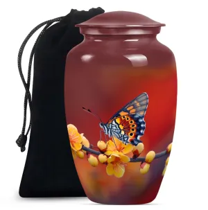 Butterfly Blossom Tribute: Cremation Urn for Human Ashes