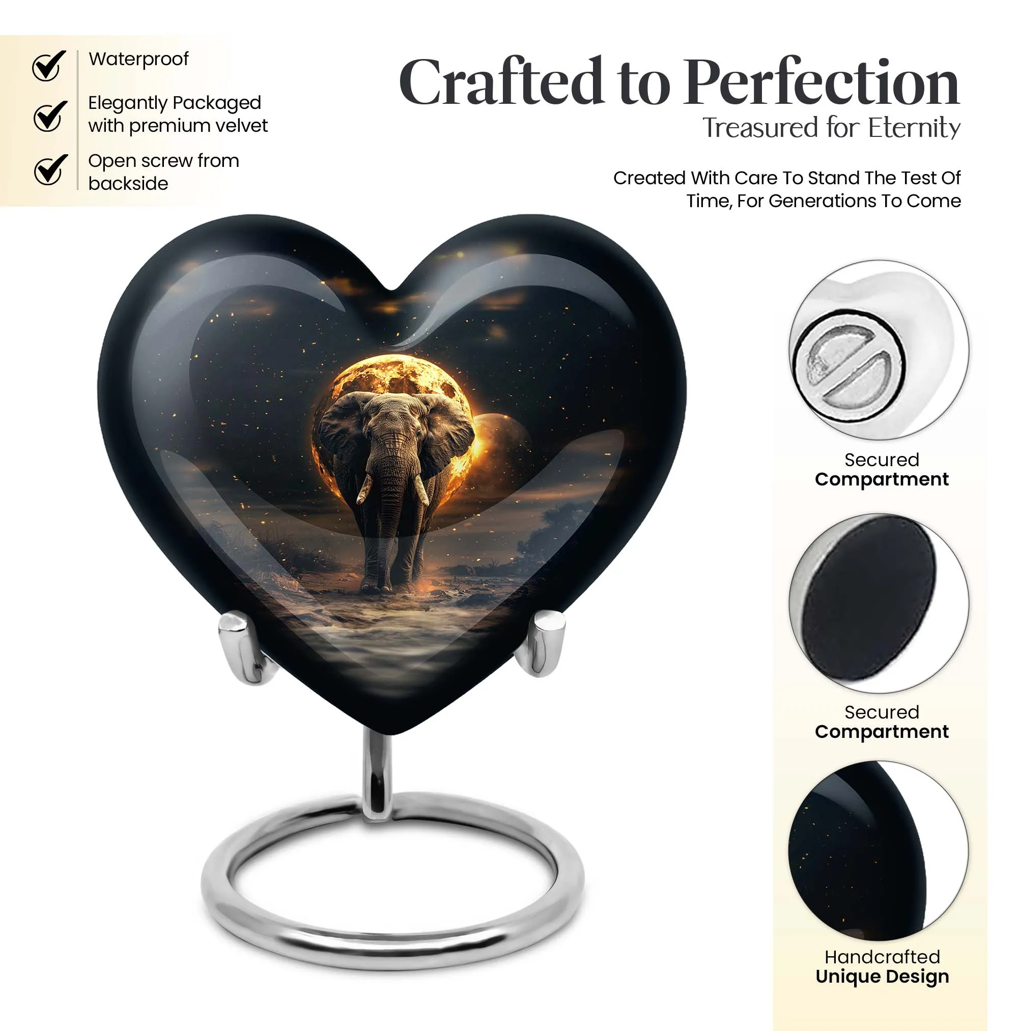 Butterfly Elephant Urn - Cremation Memorial for Adults