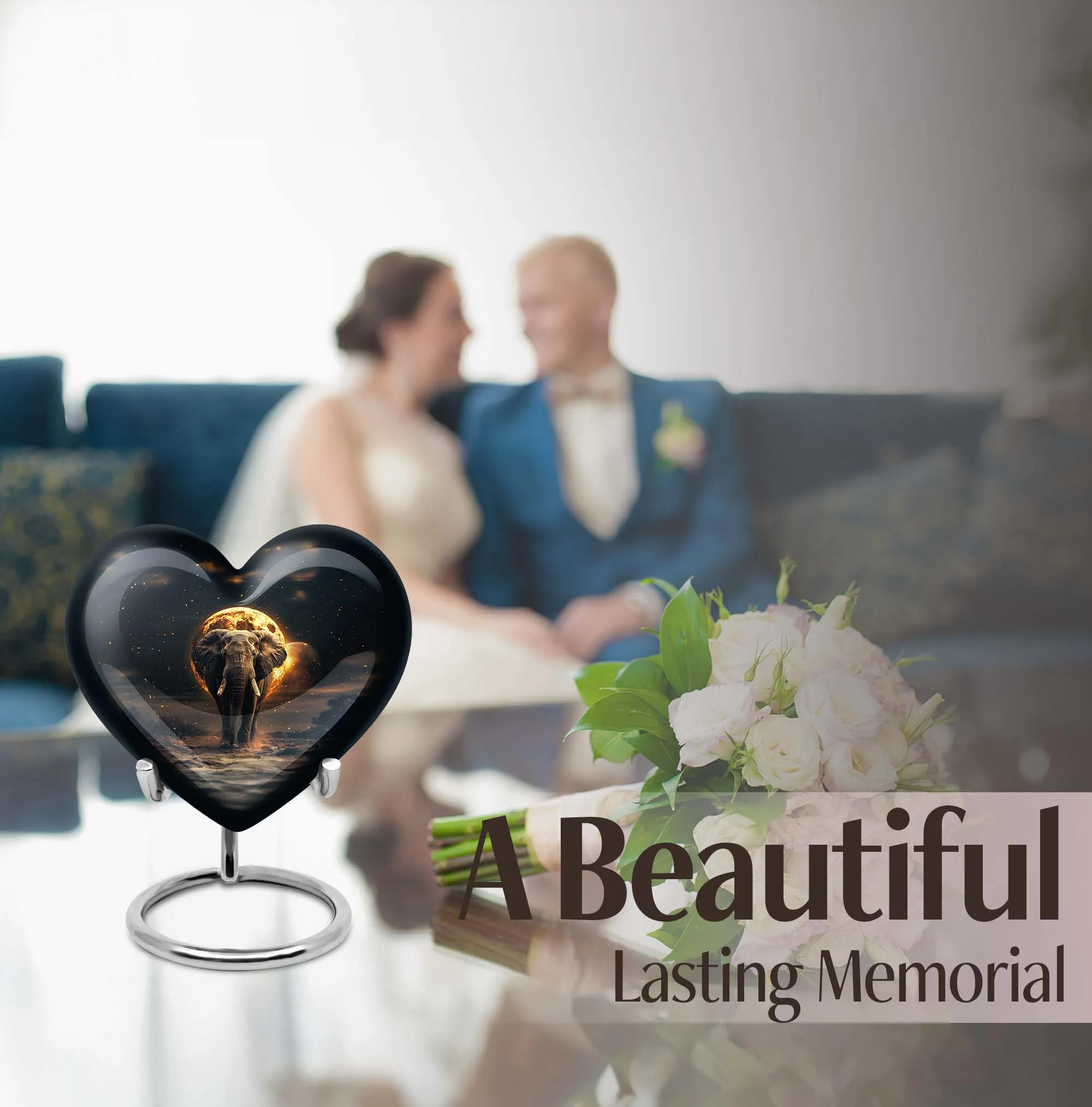 Butterfly Elephant Urn - Cremation Memorial for Adults