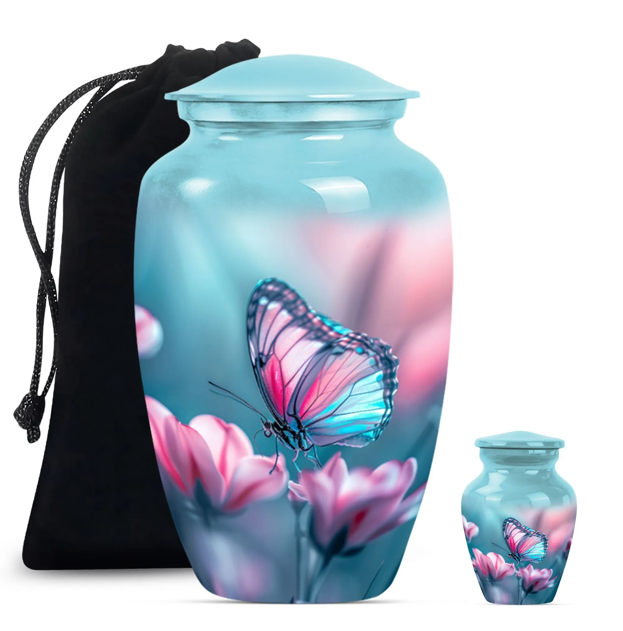 Butterfly Embrace: Tranquil Funeral Burial Urn for Human Ashes