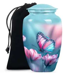 Butterfly Embrace: Tranquil Funeral Burial Urn for Human Ashes