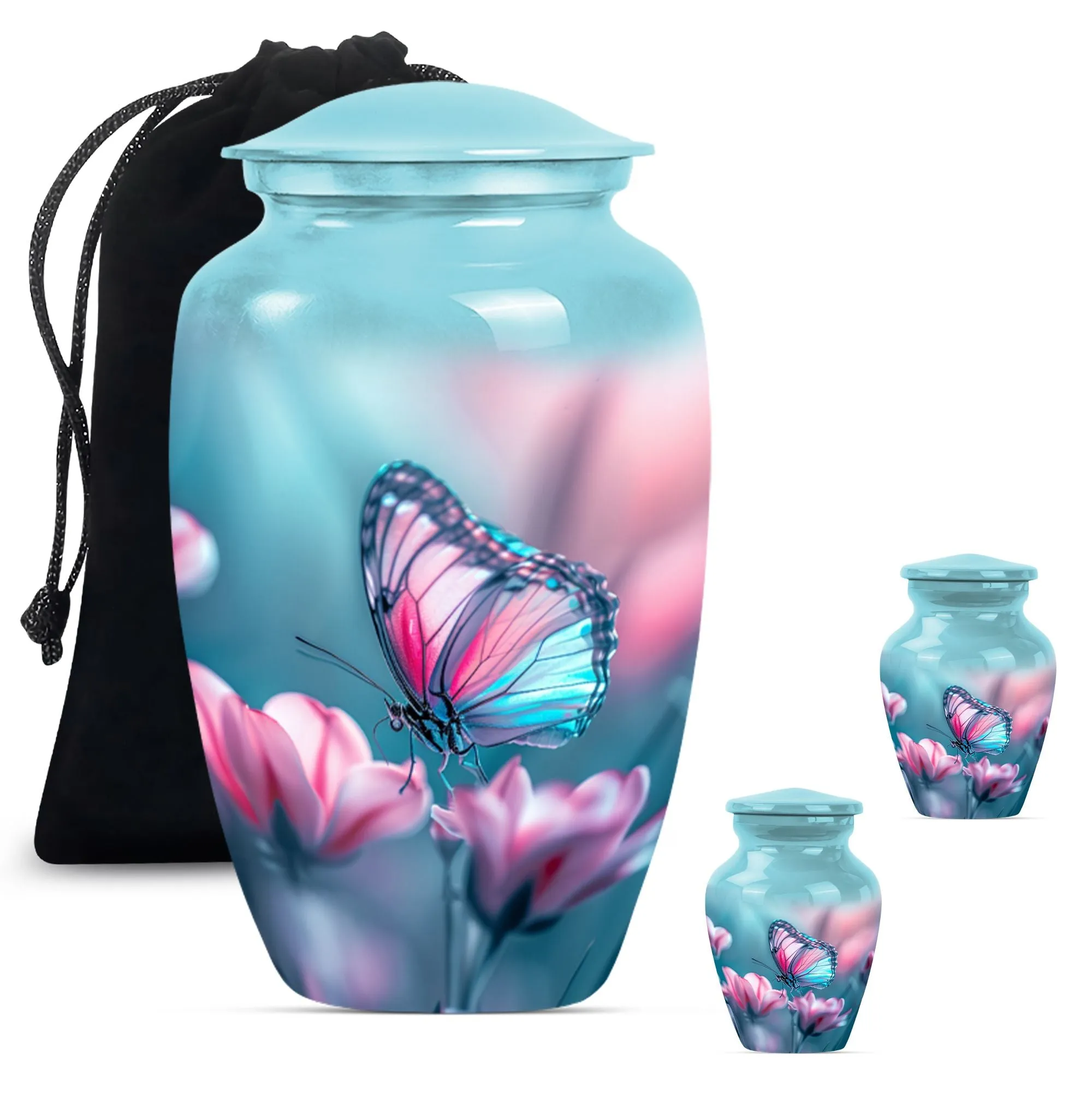 Butterfly Embrace: Tranquil Funeral Burial Urn for Human Ashes