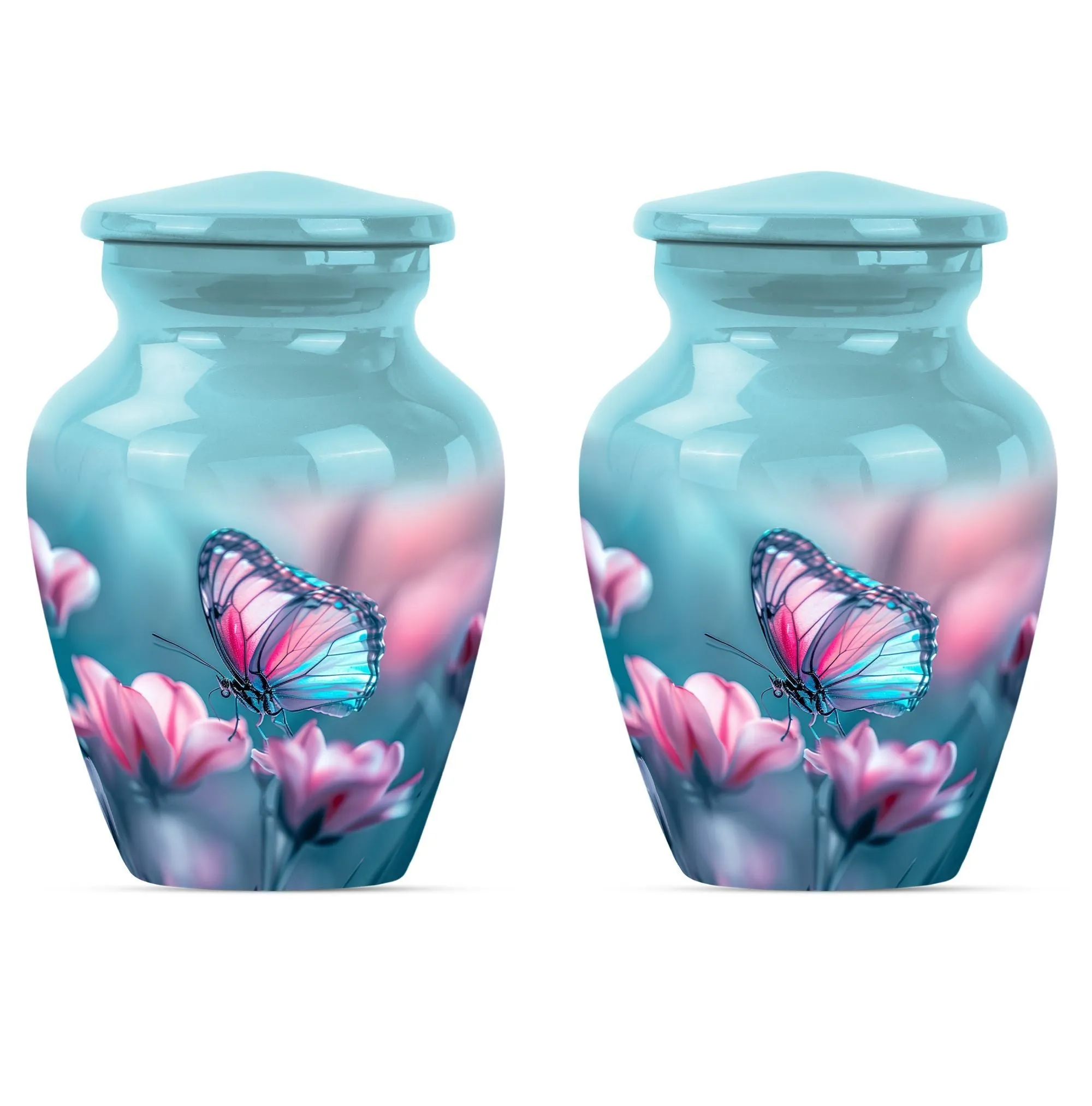 Butterfly Embrace: Tranquil Funeral Burial Urn for Human Ashes