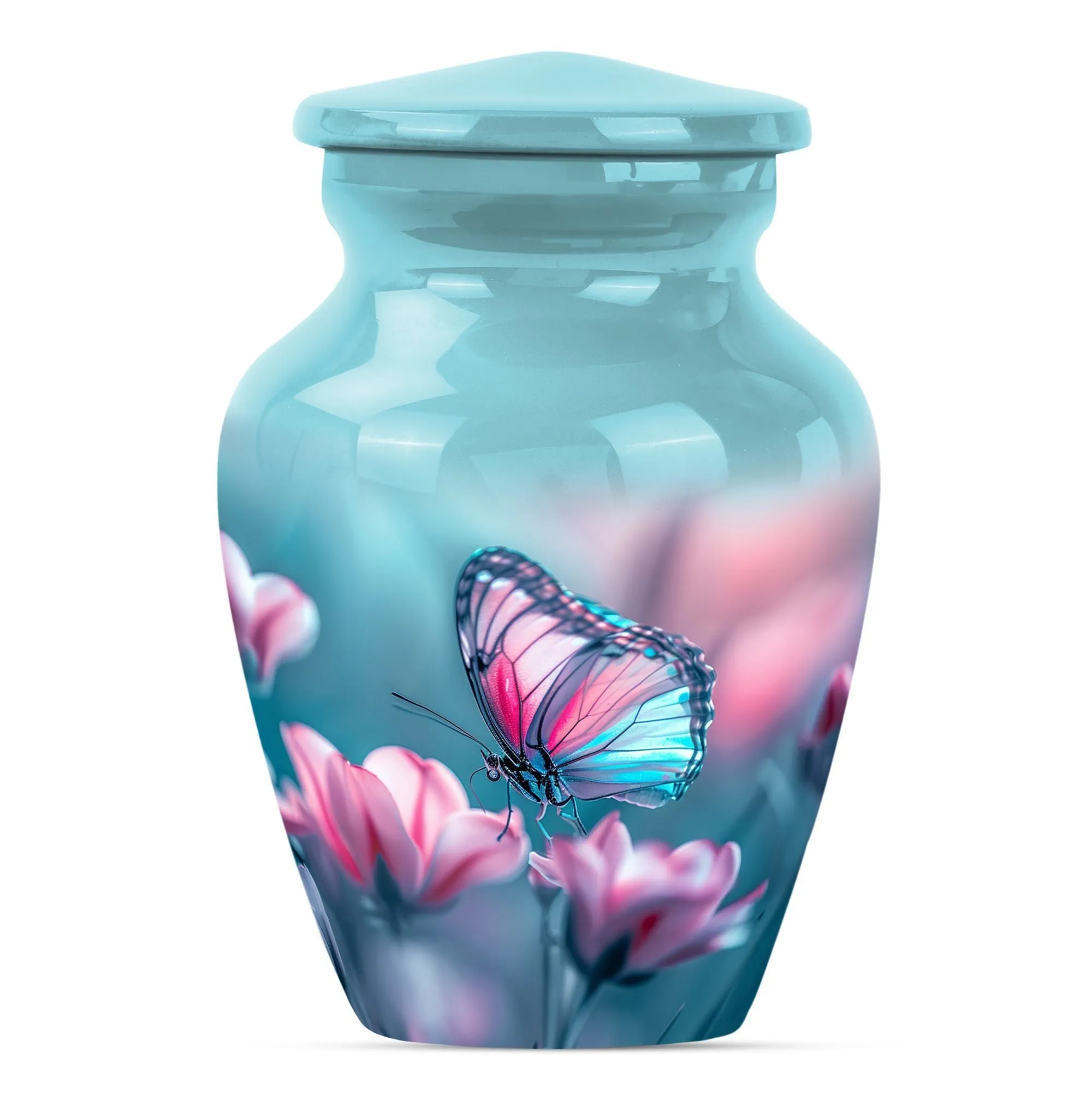 Butterfly Embrace: Tranquil Funeral Burial Urn for Human Ashes