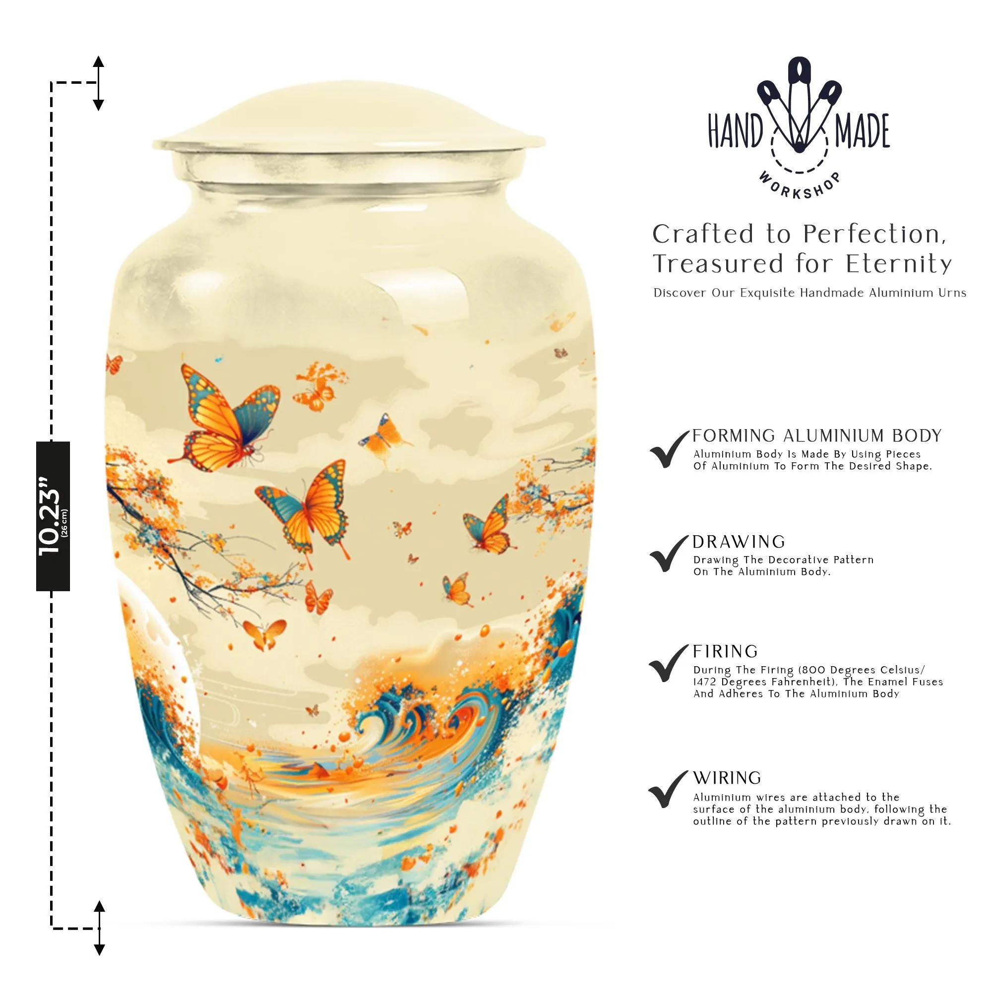 Butterfly Memorial Urn for Human Ashes