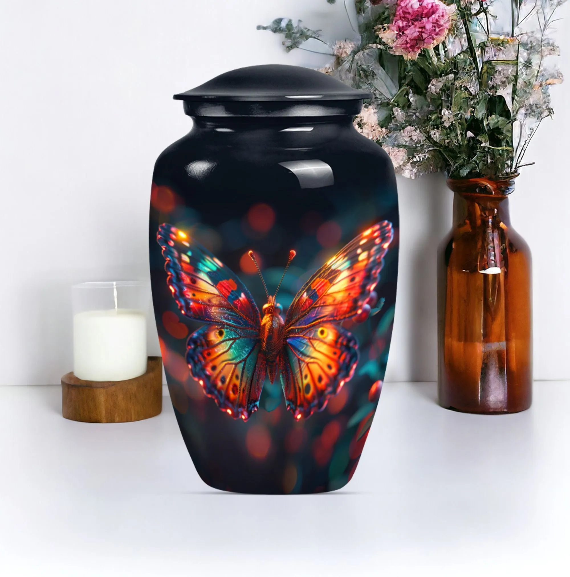 Butterfly Reflections: Personalizable Unique Memorial Urn for Mom