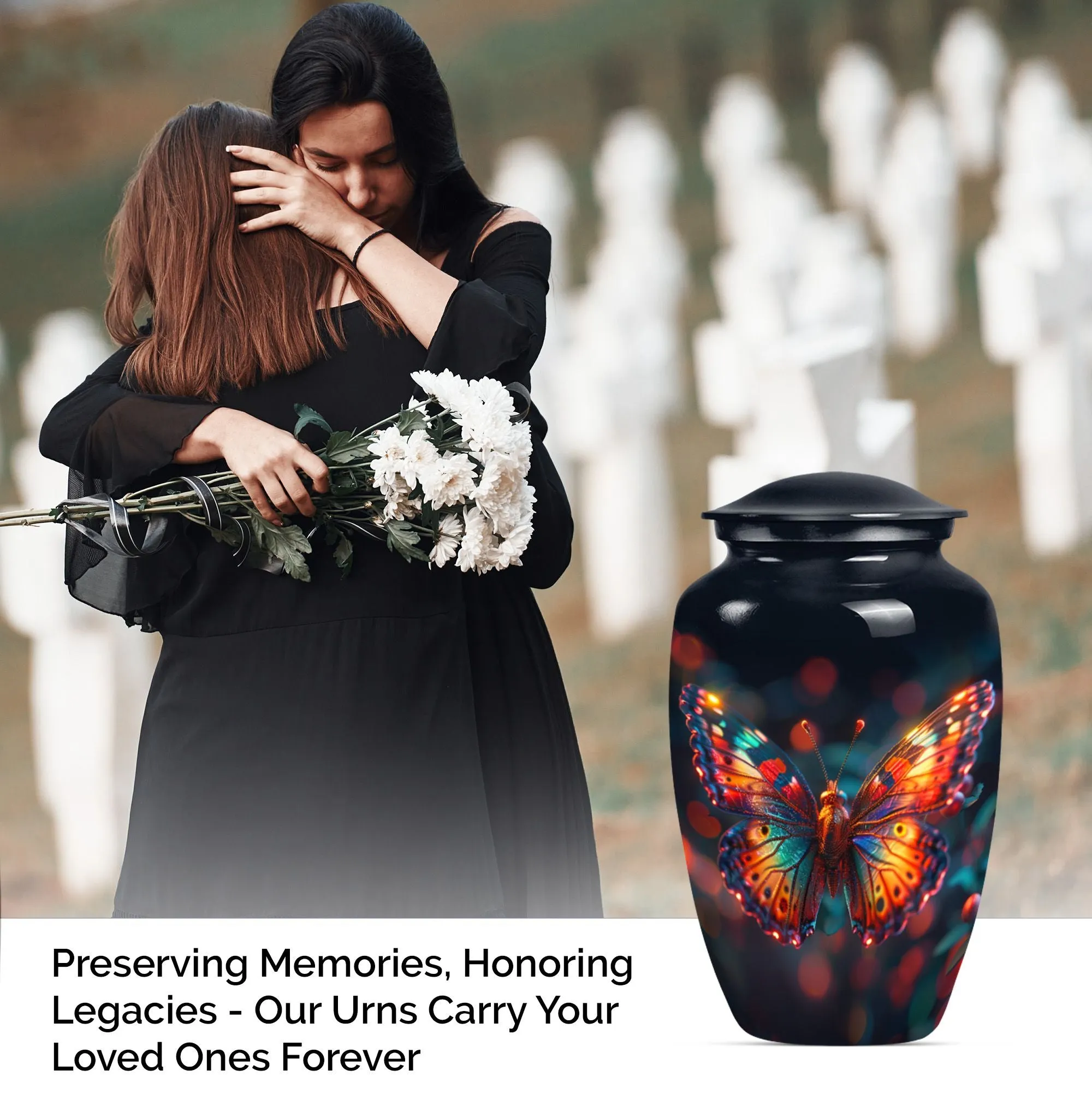 Butterfly Reflections: Personalizable Unique Memorial Urn for Mom