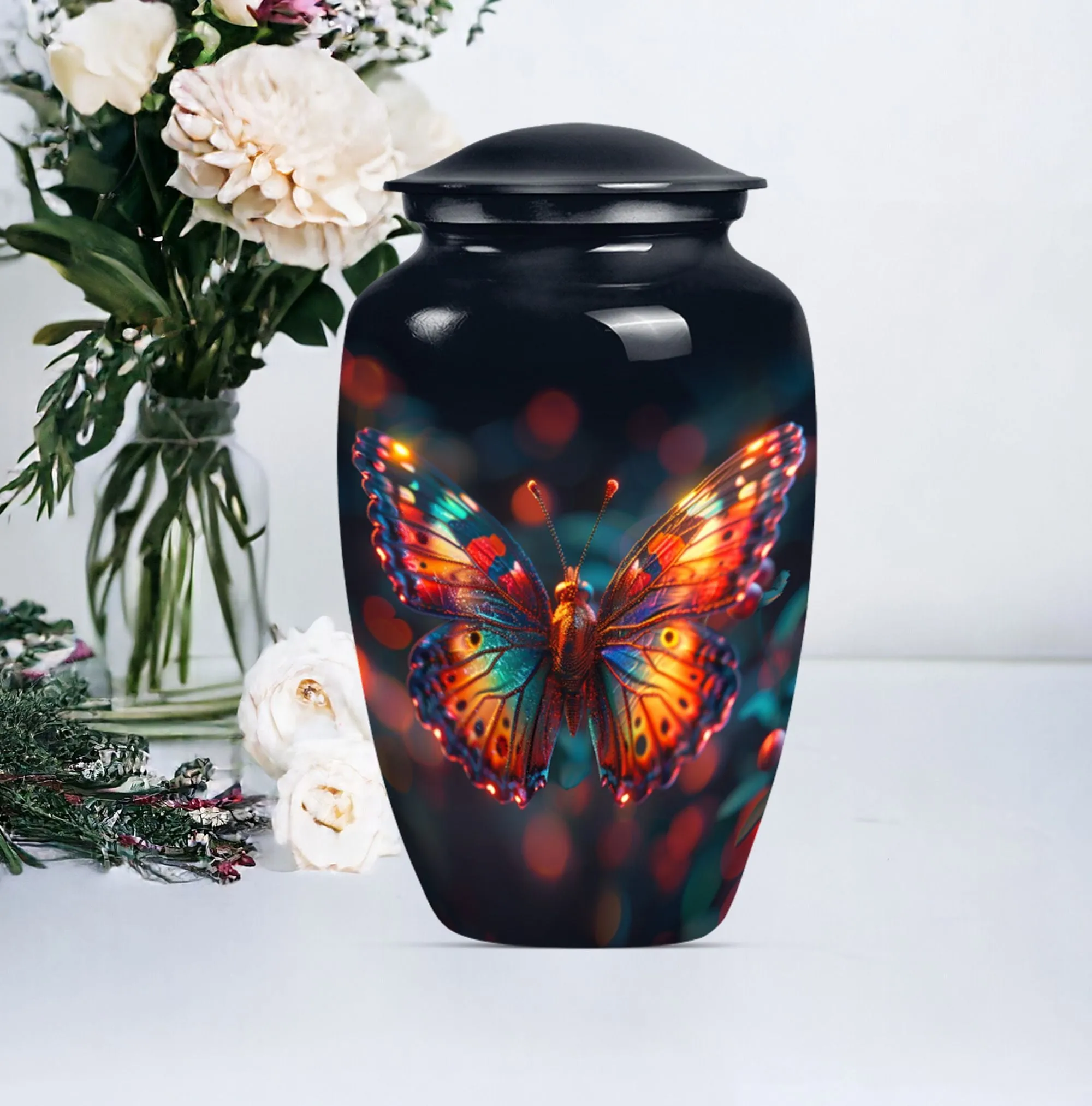 Butterfly Reflections: Personalizable Unique Memorial Urn for Mom