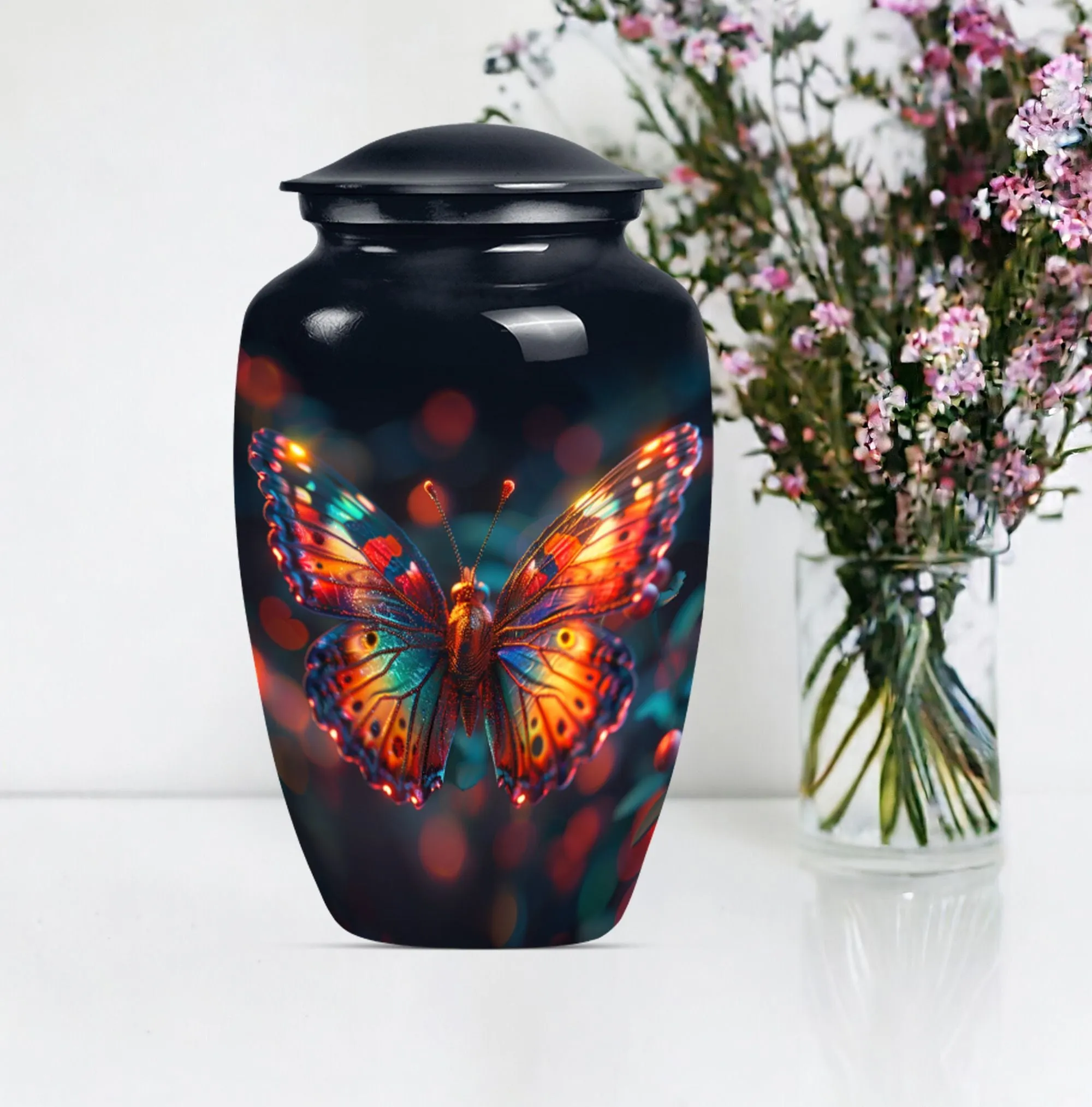 Butterfly Reflections: Personalizable Unique Memorial Urn for Mom