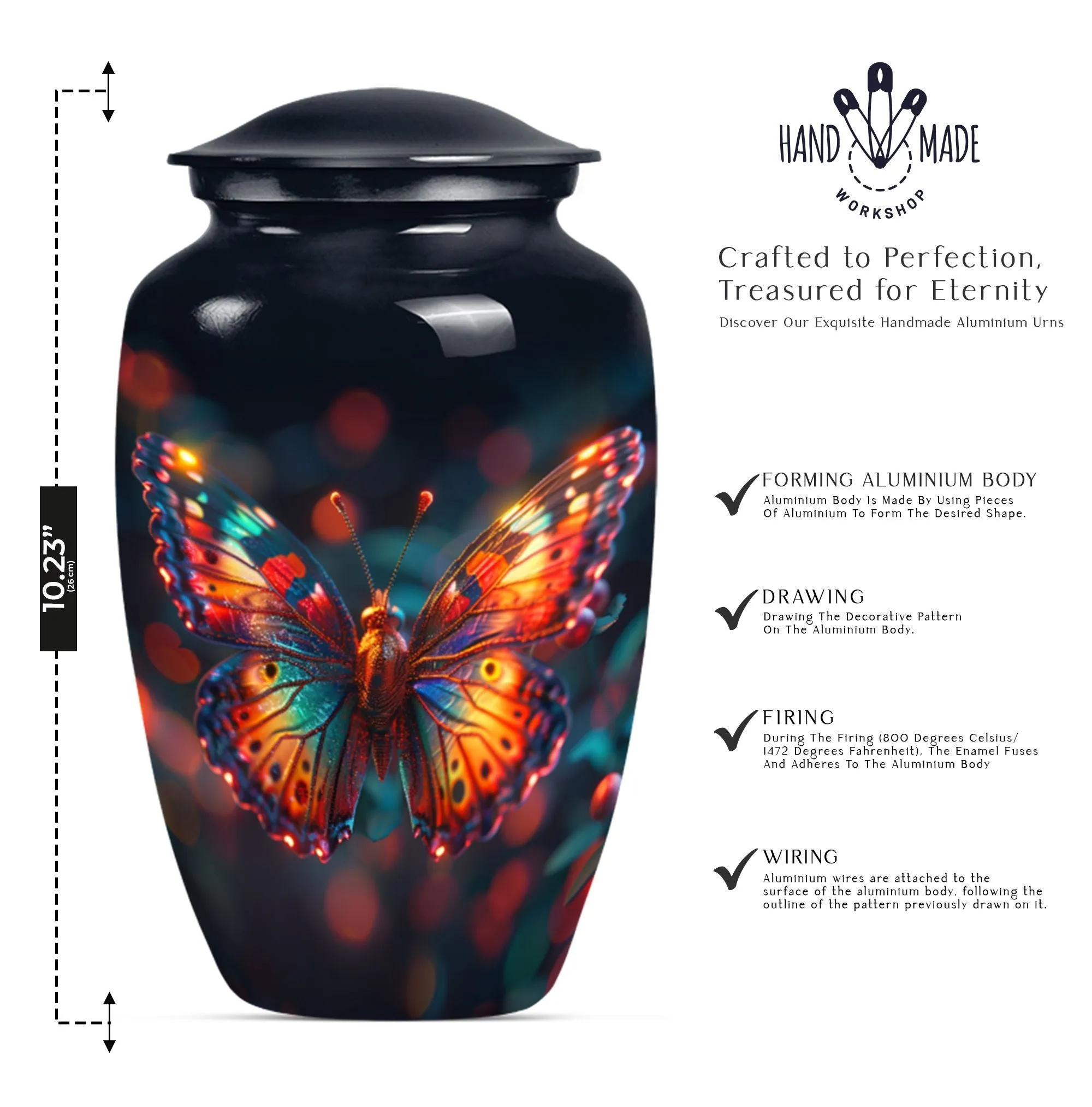 Butterfly Reflections: Personalizable Unique Memorial Urn for Mom