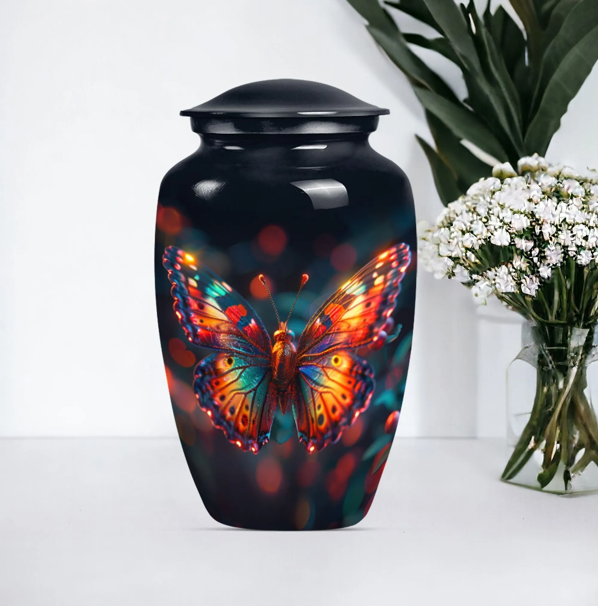 Butterfly Reflections: Personalizable Unique Memorial Urn for Mom