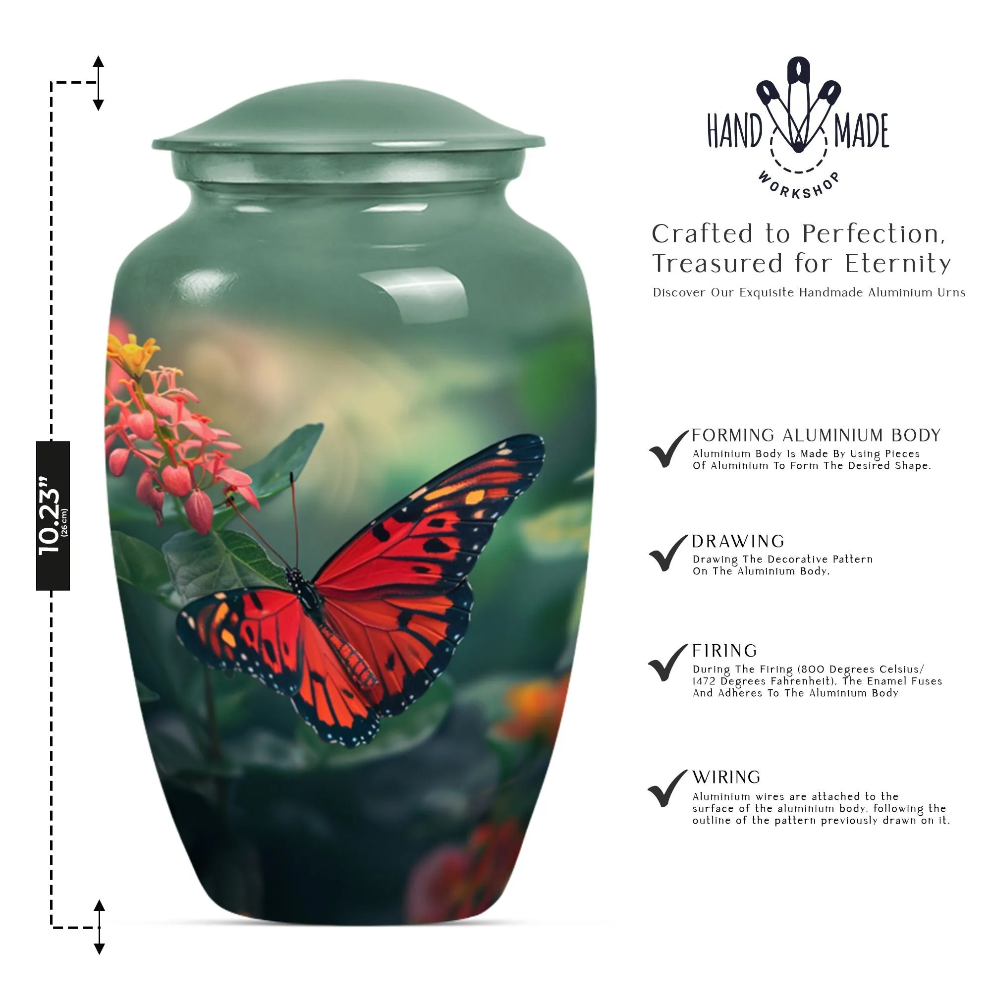 Butterfly Serenity - Honouring Journey Beyond, Lasting Cremation Urn
