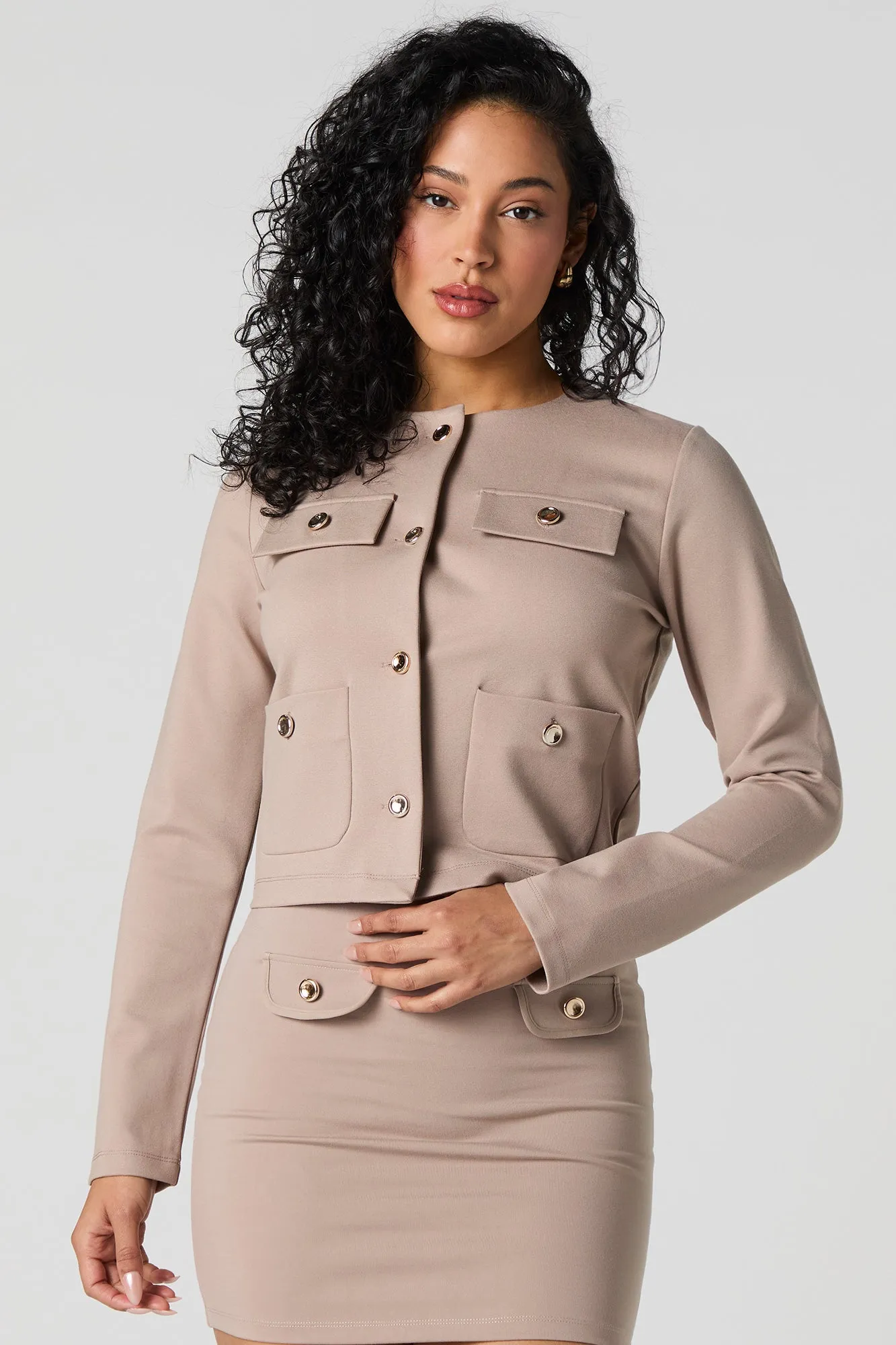 Buttoned Pocket Blazer