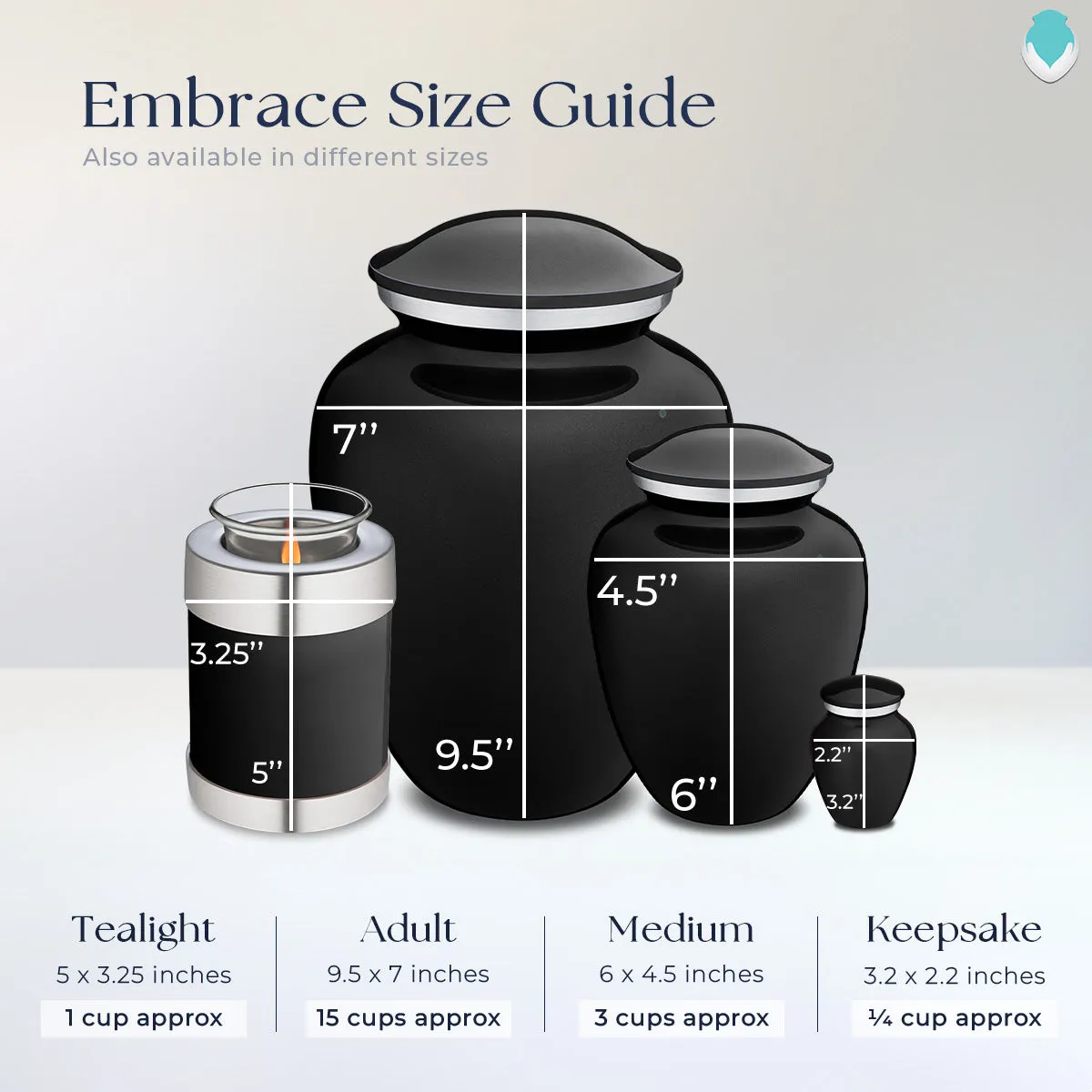 Candle Holder Embrace Black Butterfly Cremation Urn