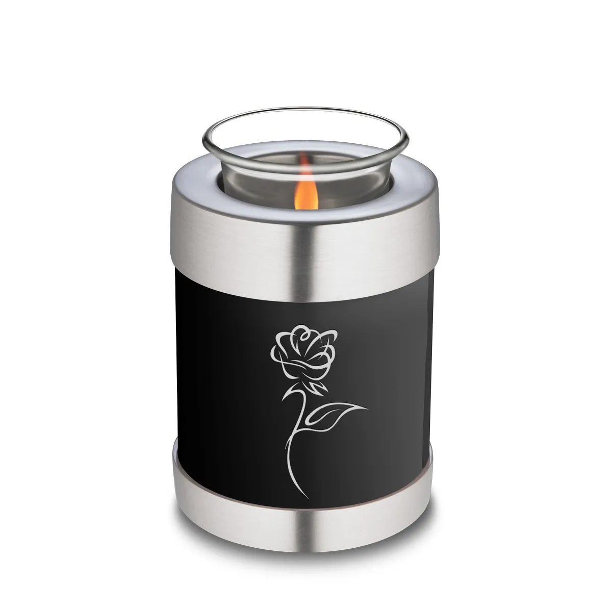 Candle Holder Embrace Black Rose Cremation Urn