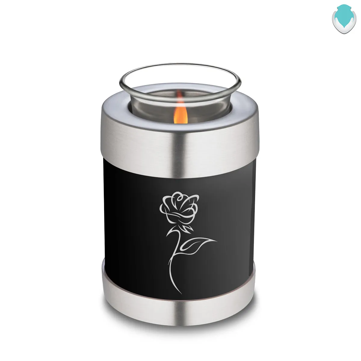Candle Holder Embrace Black Rose Cremation Urn