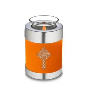 Candle Holder Embrace Burnt Orange Celtic Cross Cremation Urn