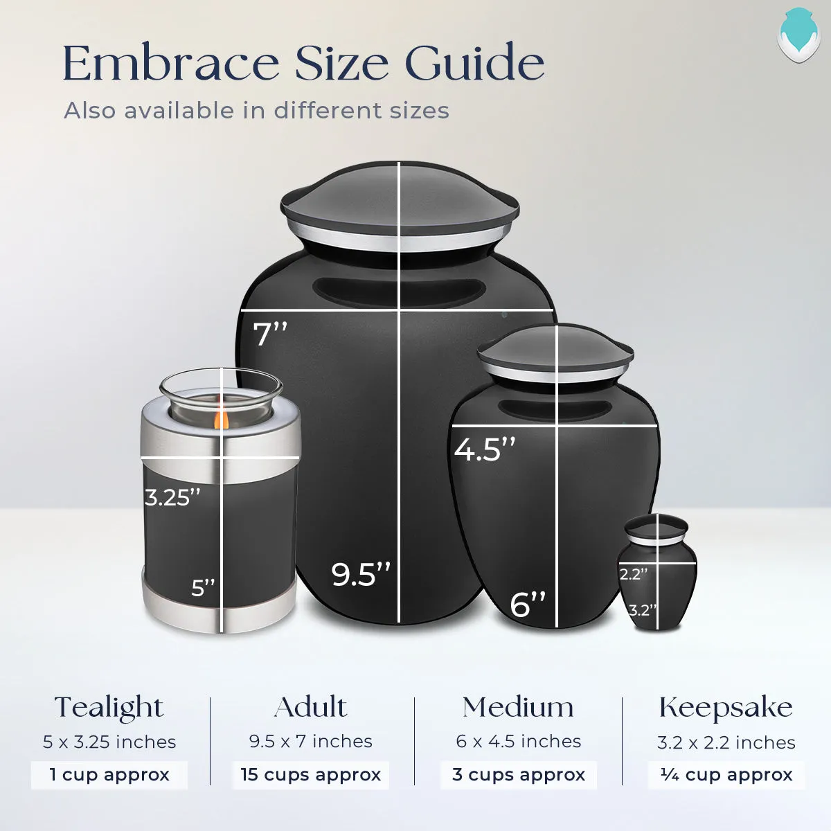 Candle Holder Embrace Charcoal Motorcycle Cremation Urn