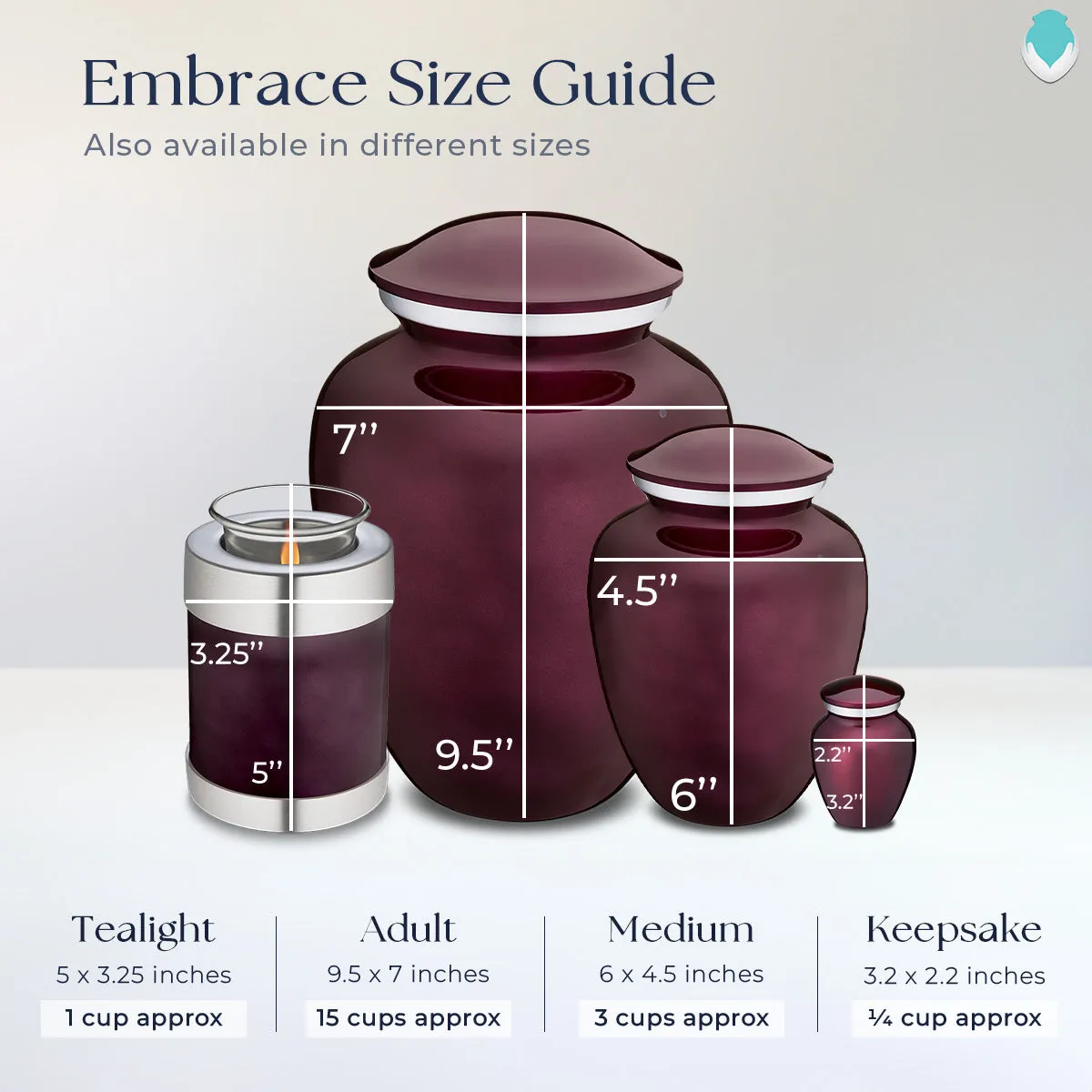 Candle Holder Embrace Cherry Purple Motorcycle Cremation Urn
