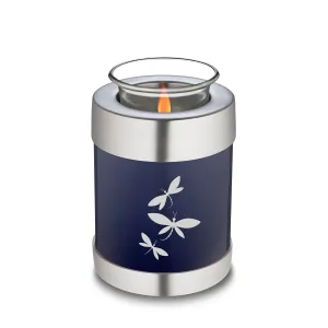 Candle Holder Embrace Cobalt Blue Dragonflies Cremation Urn