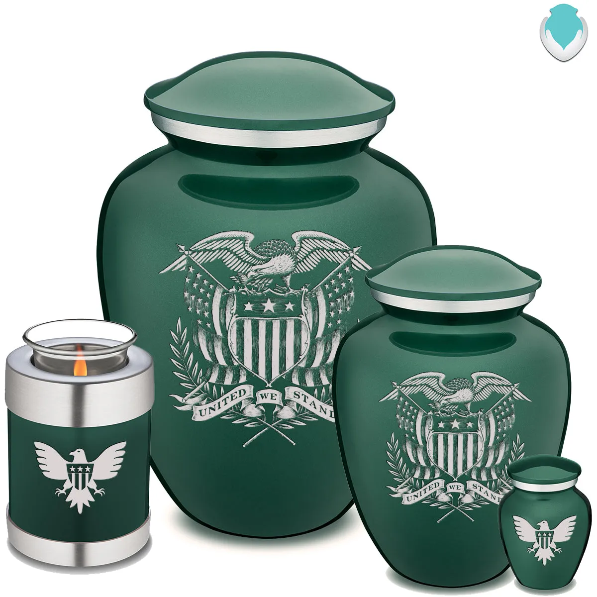 Candle Holder Embrace Green American Glory Cremation Urn