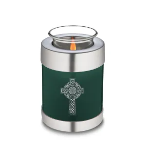 Candle Holder Embrace Green Celtic Cross Cremation Urn