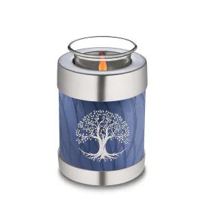 Candle Holder Embrace Pearl Cobalt Blue Tree of Life Cremation Urn