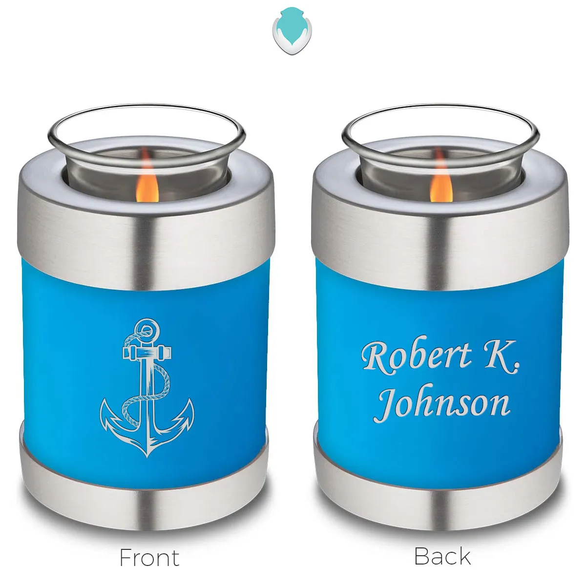 Candle Holder Embrace Racing Blue Anchor Cremation Urn