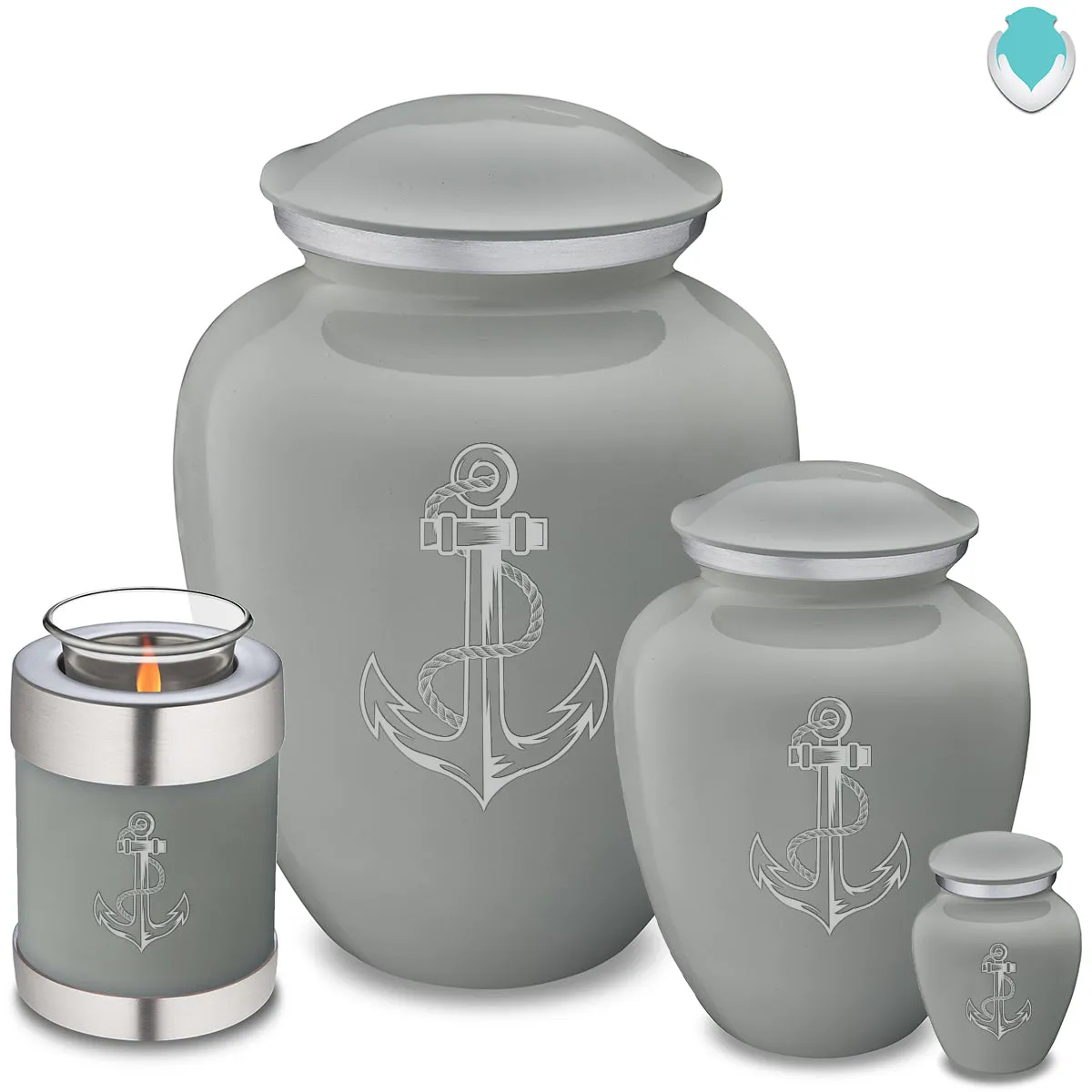 Candle Holder Embrace Slate Grey Anchor Cremation Urn