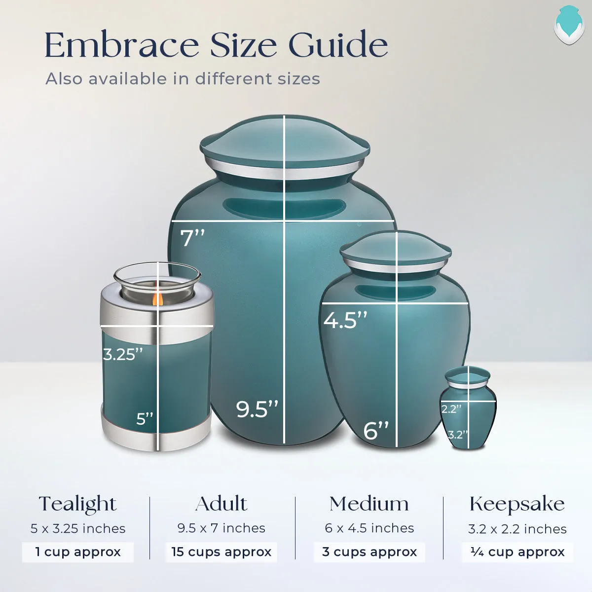 Candle Holder Embrace Teal Hummingbird Cremation Urn