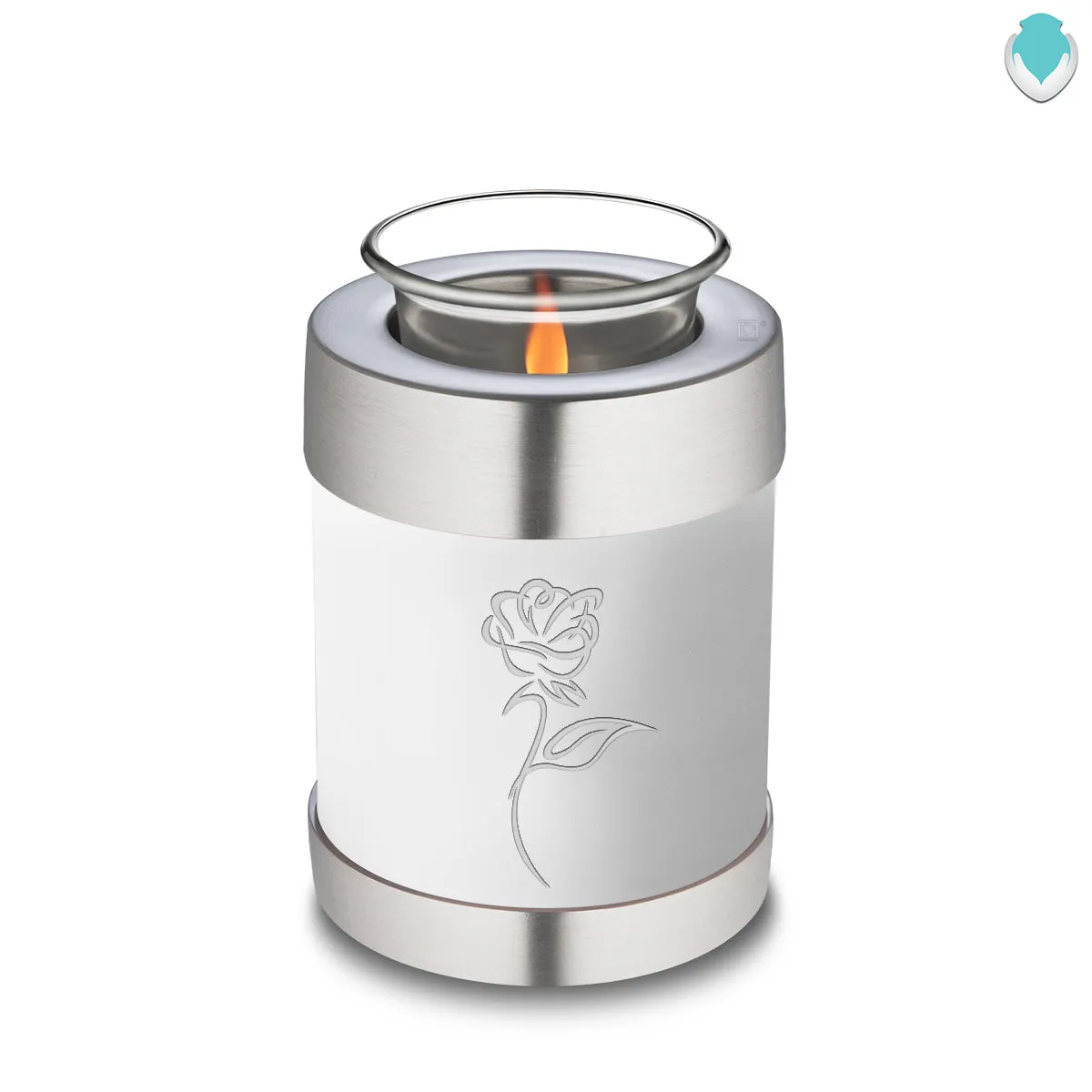Candle Holder Embrace White Rose Cremation Urn