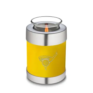 Candle Holder Embrace Yellow Golfer Cremation Urn