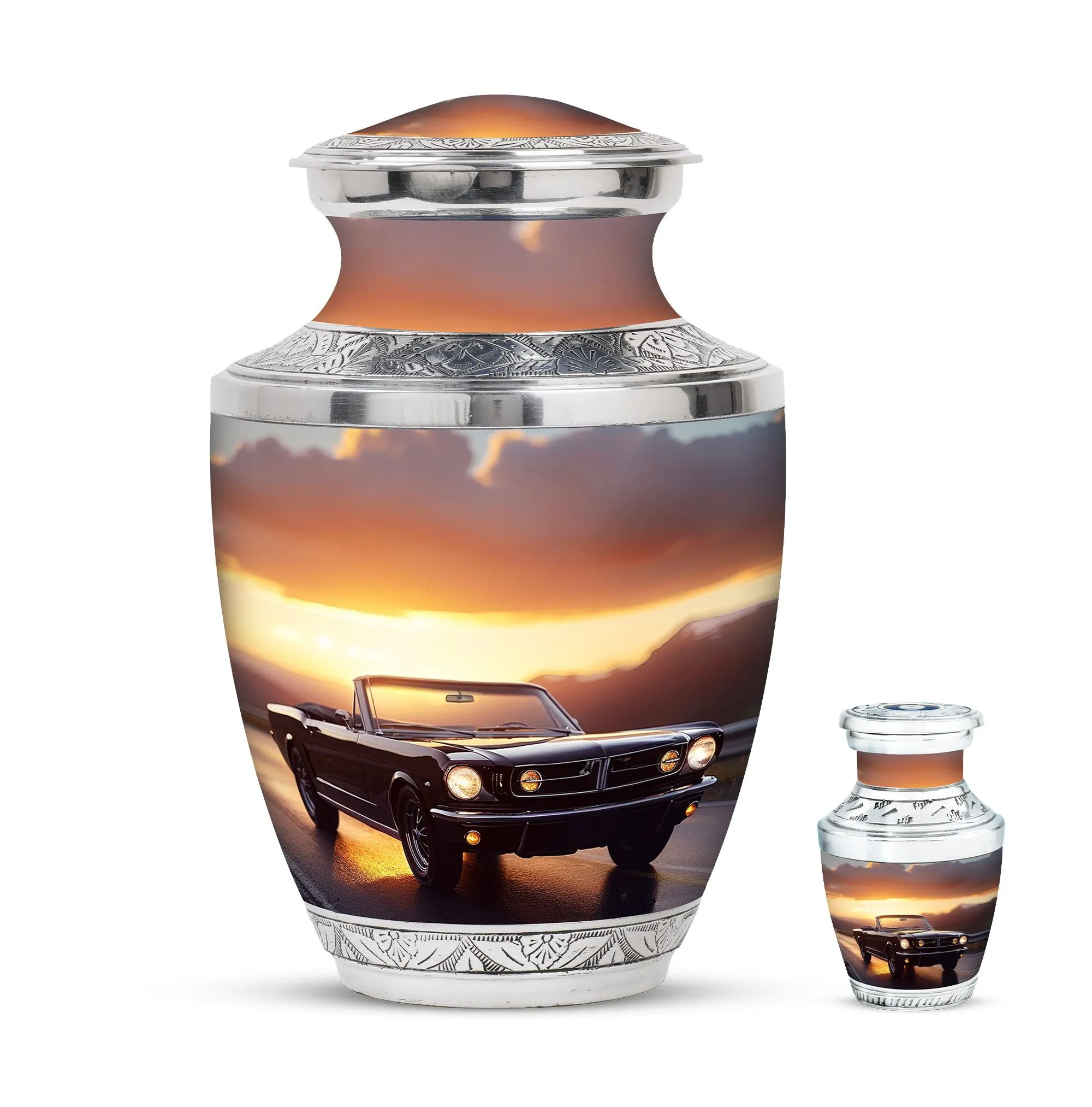 Car Cremation Small Urn For Ashes Adult Male Memorial & Funeral Urn
