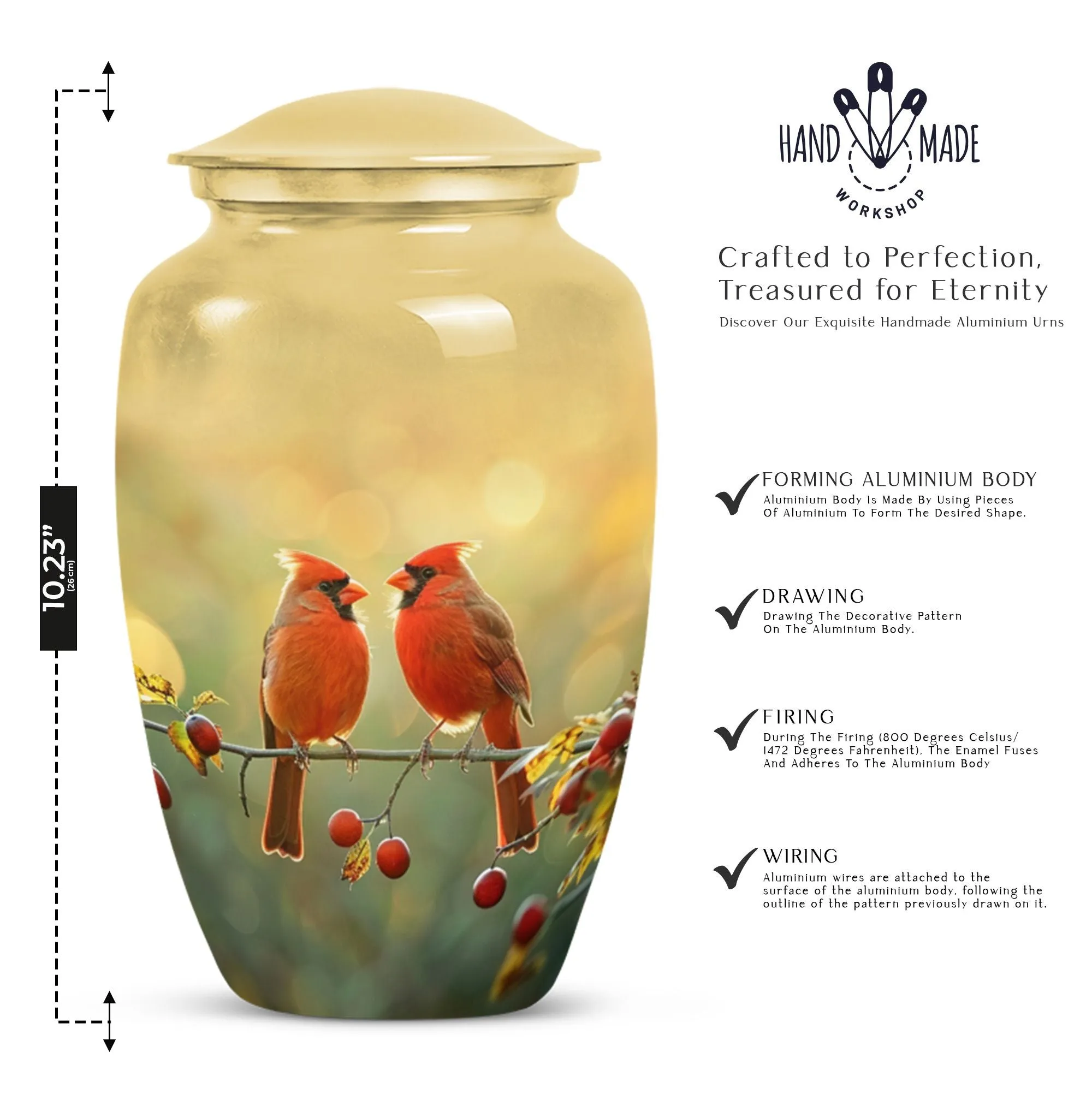 Cardinal Bird Cremation Urn: A Memorable Homage for Adults