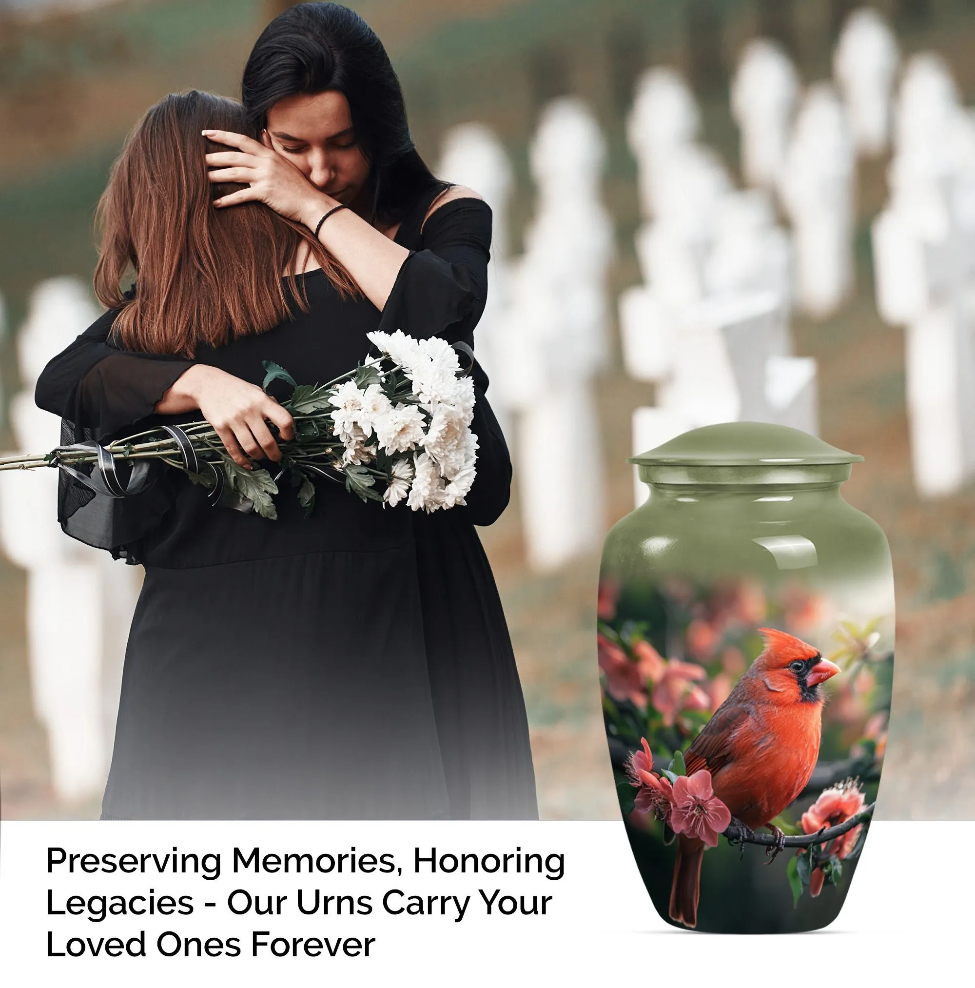 Cardinal Bird Tribute: Majestic Personalized Cremation Urn