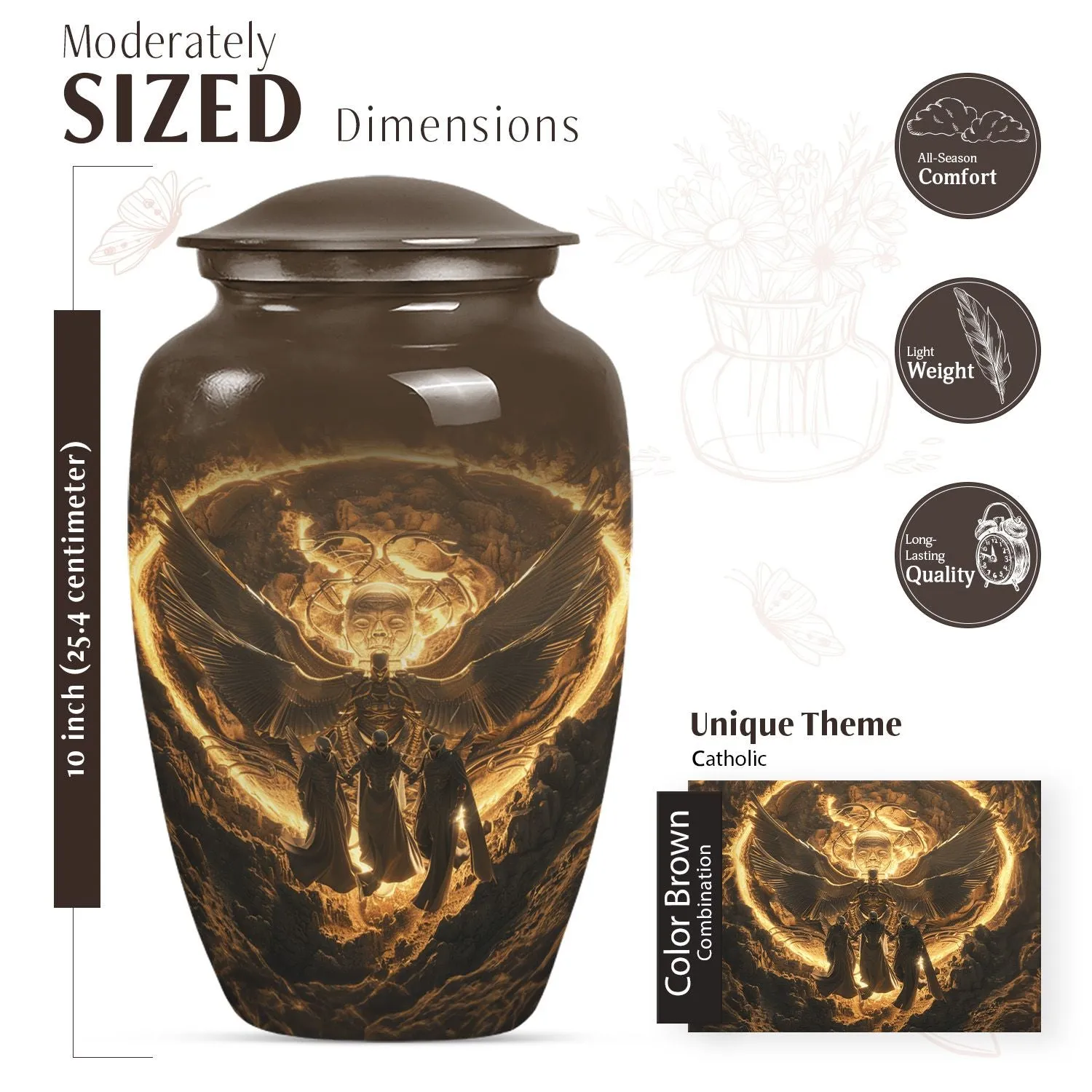 Catholic Burial Majesty: Grand Memorial Urn for a Unique Rest