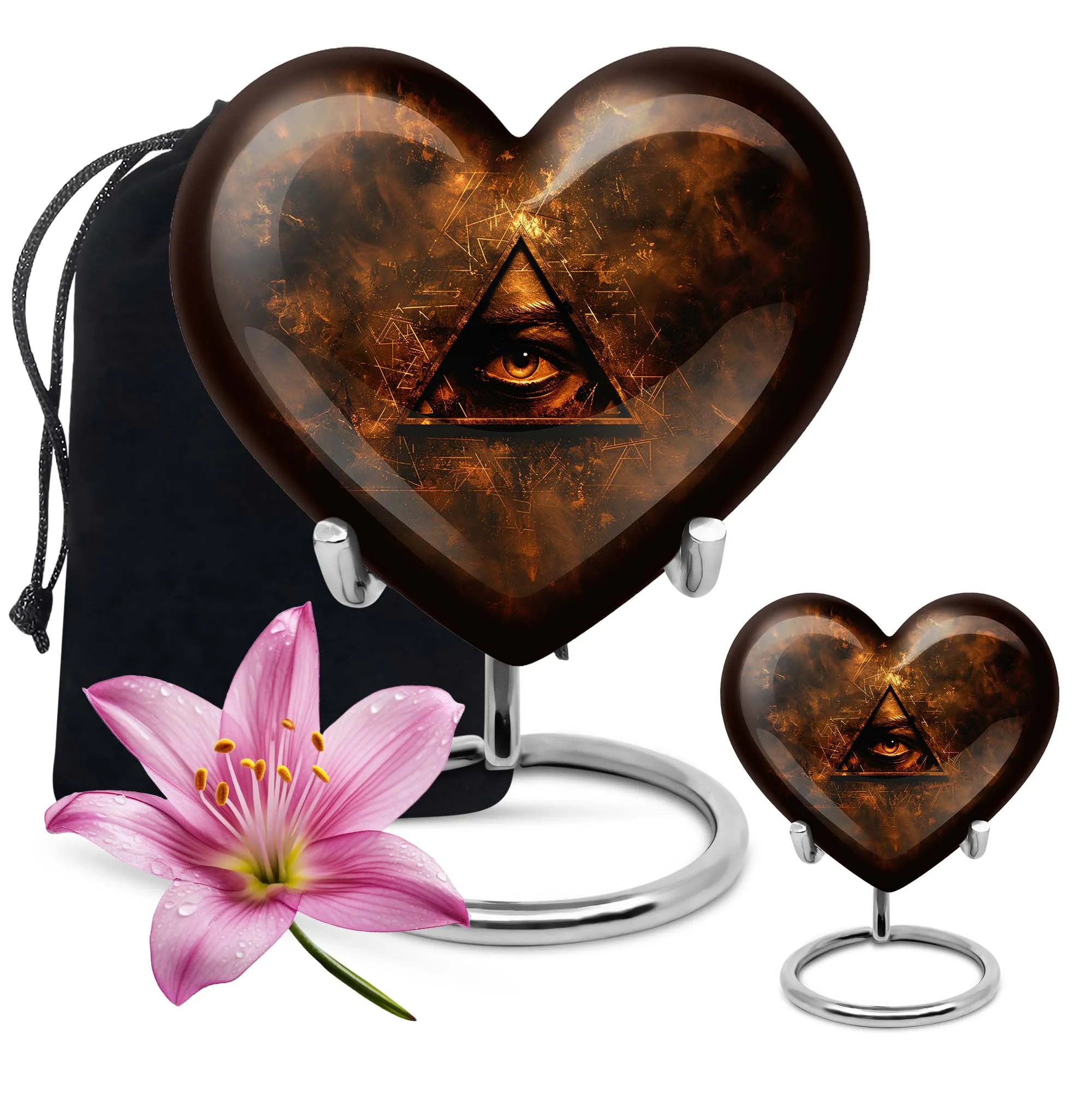 Catholic Heart Memory Keeper: Memorial Urn Shaped in Tender Care