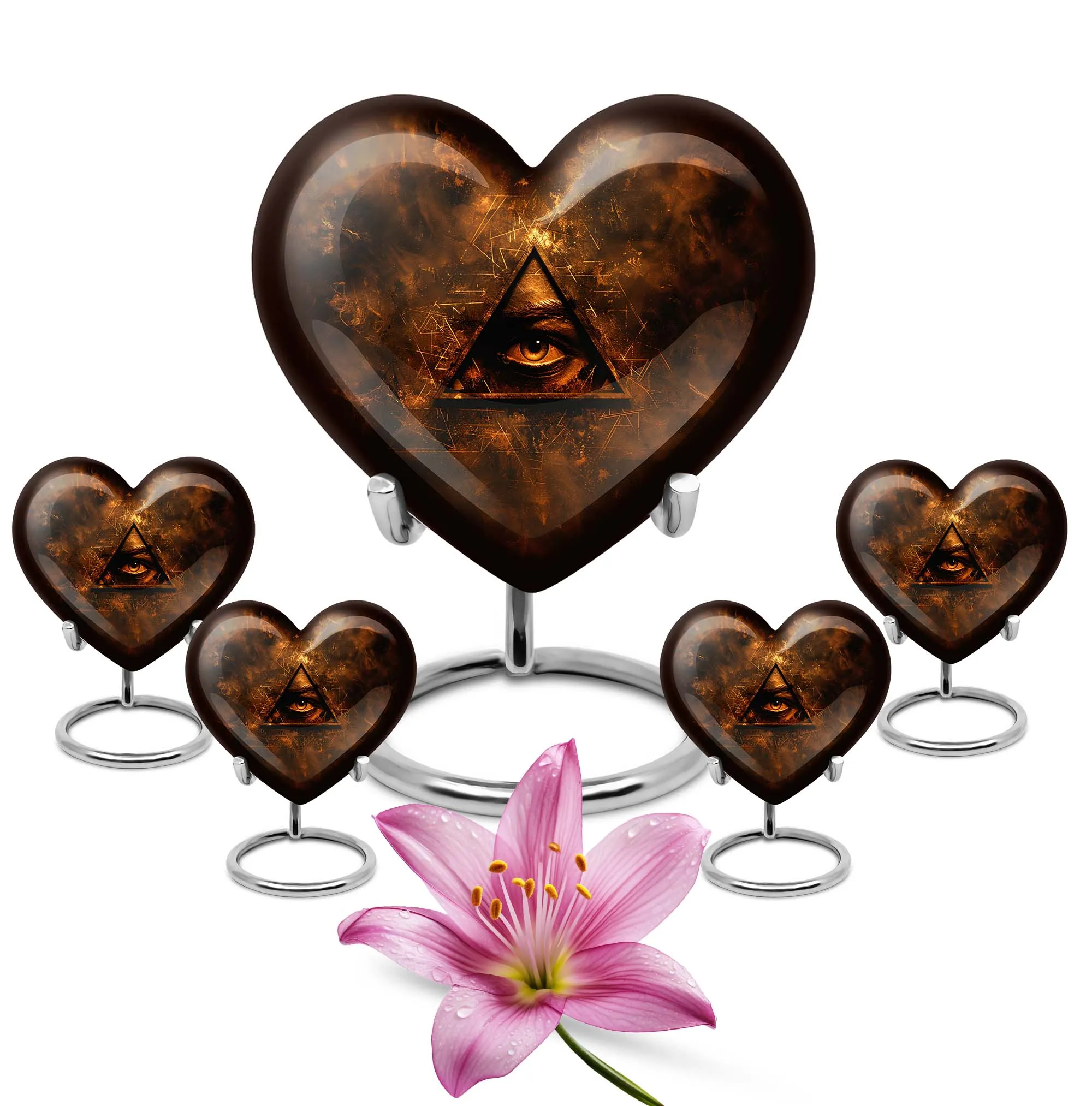 Catholic Heart Memory Keeper: Memorial Urn Shaped in Tender Care